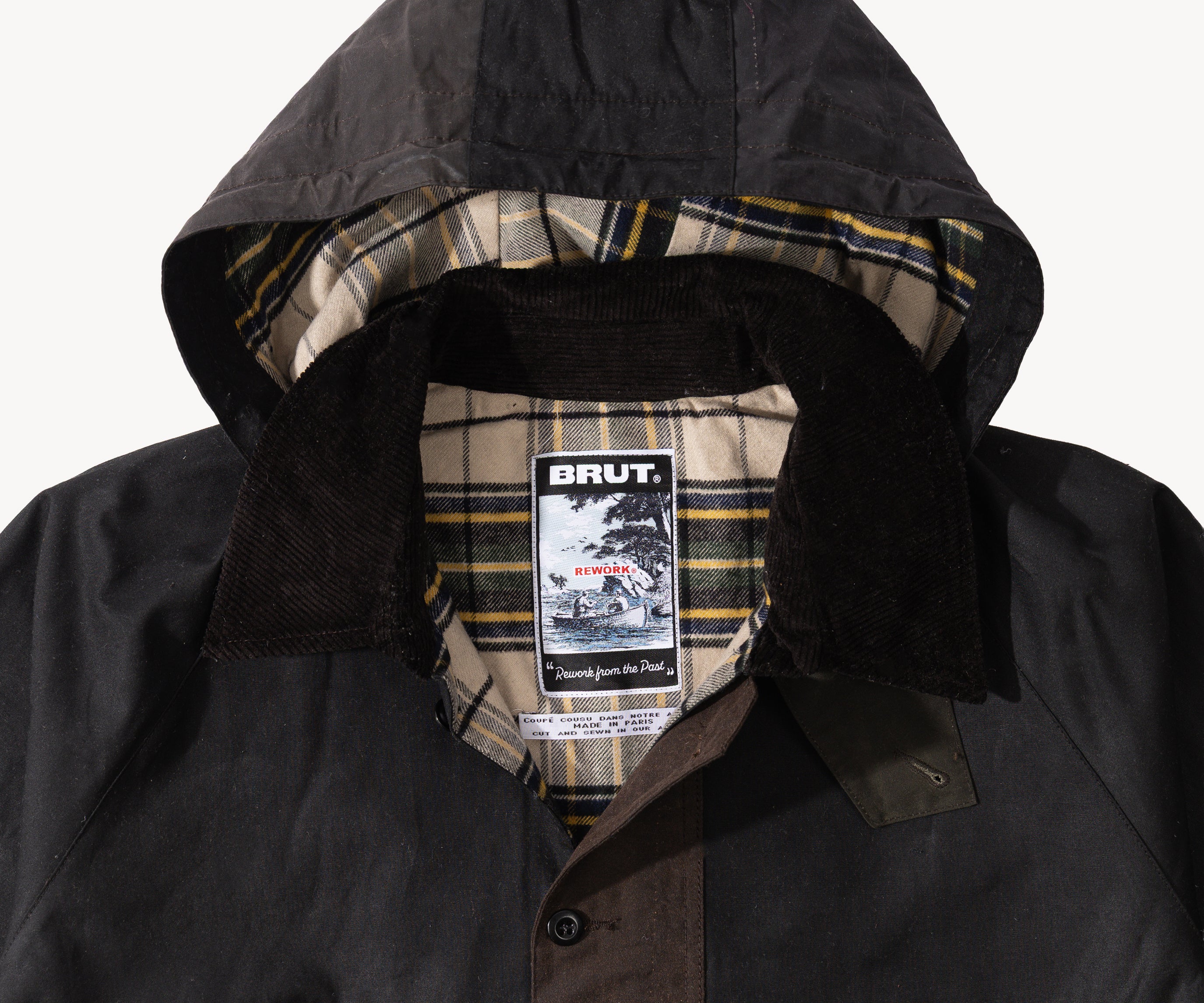 REWORK® POP-OVER WAX JACKET - N° 025 Accessories BROWN / LARGE - BRUT Clothing US
