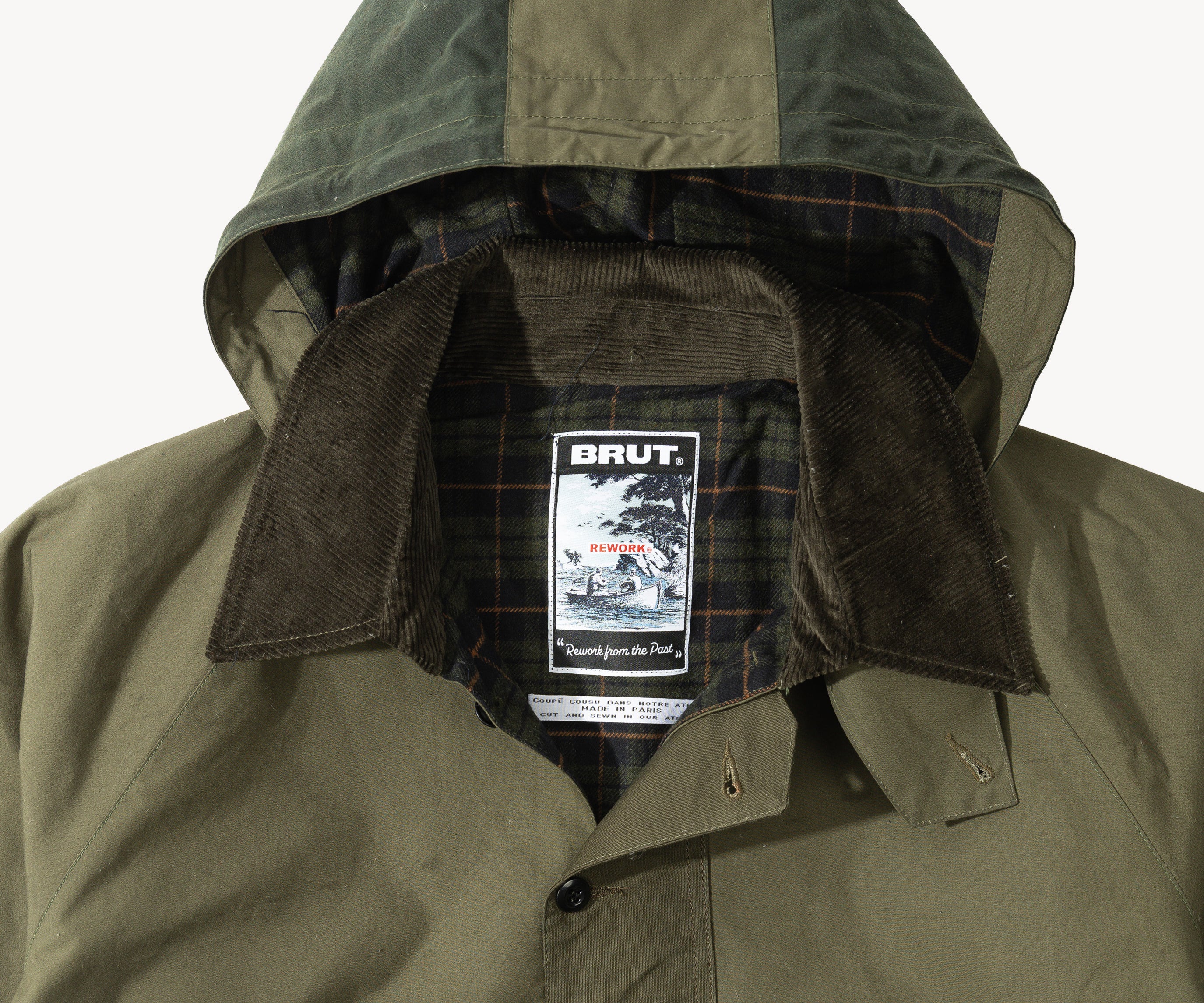 REWORK® POP-OVER WAX JACKET - N° 018 Accessories GREEN / LARGE - BRUT Clothing US