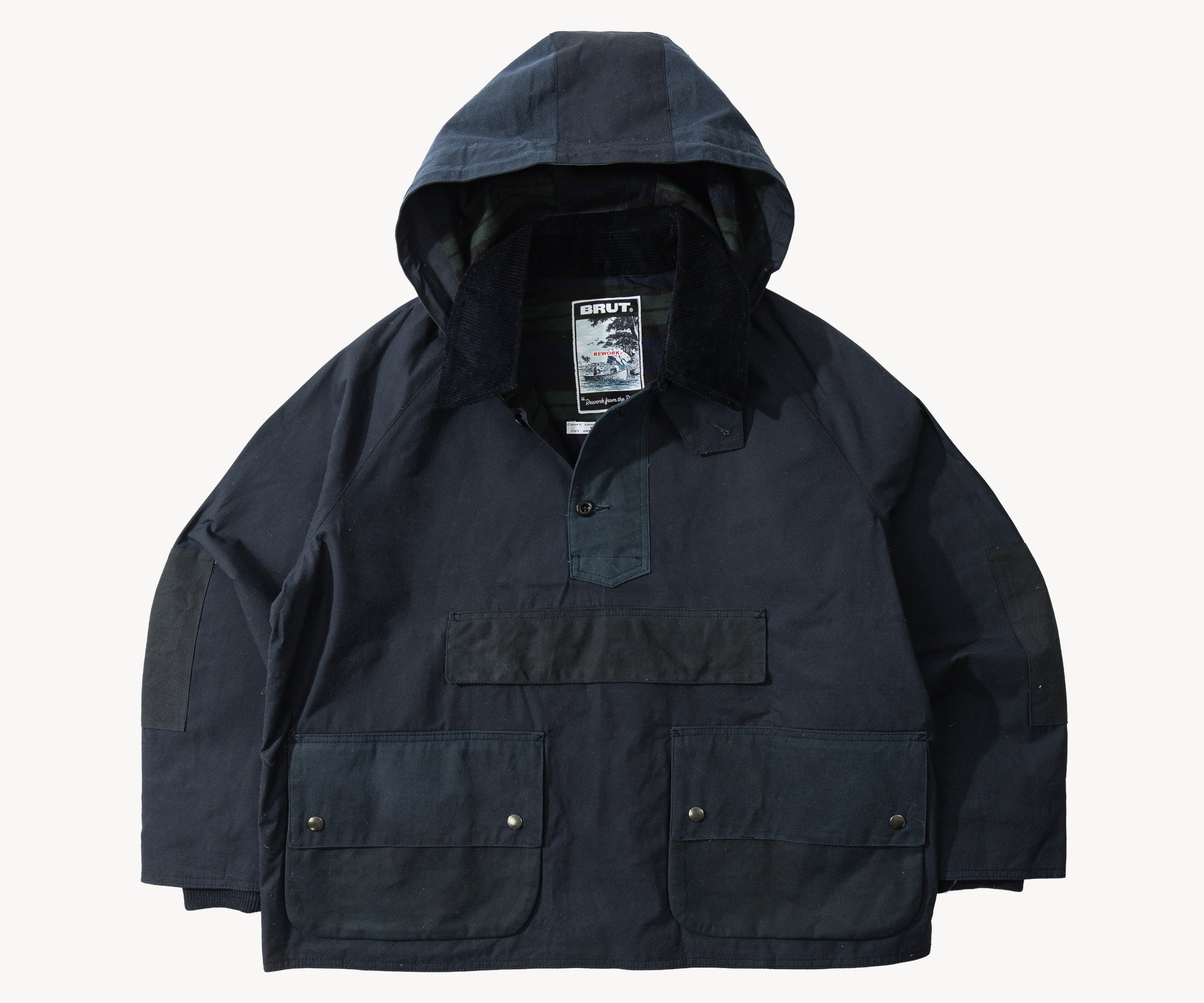 REWORK® POP-OVER WAX JACKET - N° 015 Coats & Jackets BLUE / MEDIUM - BRUT Clothing US