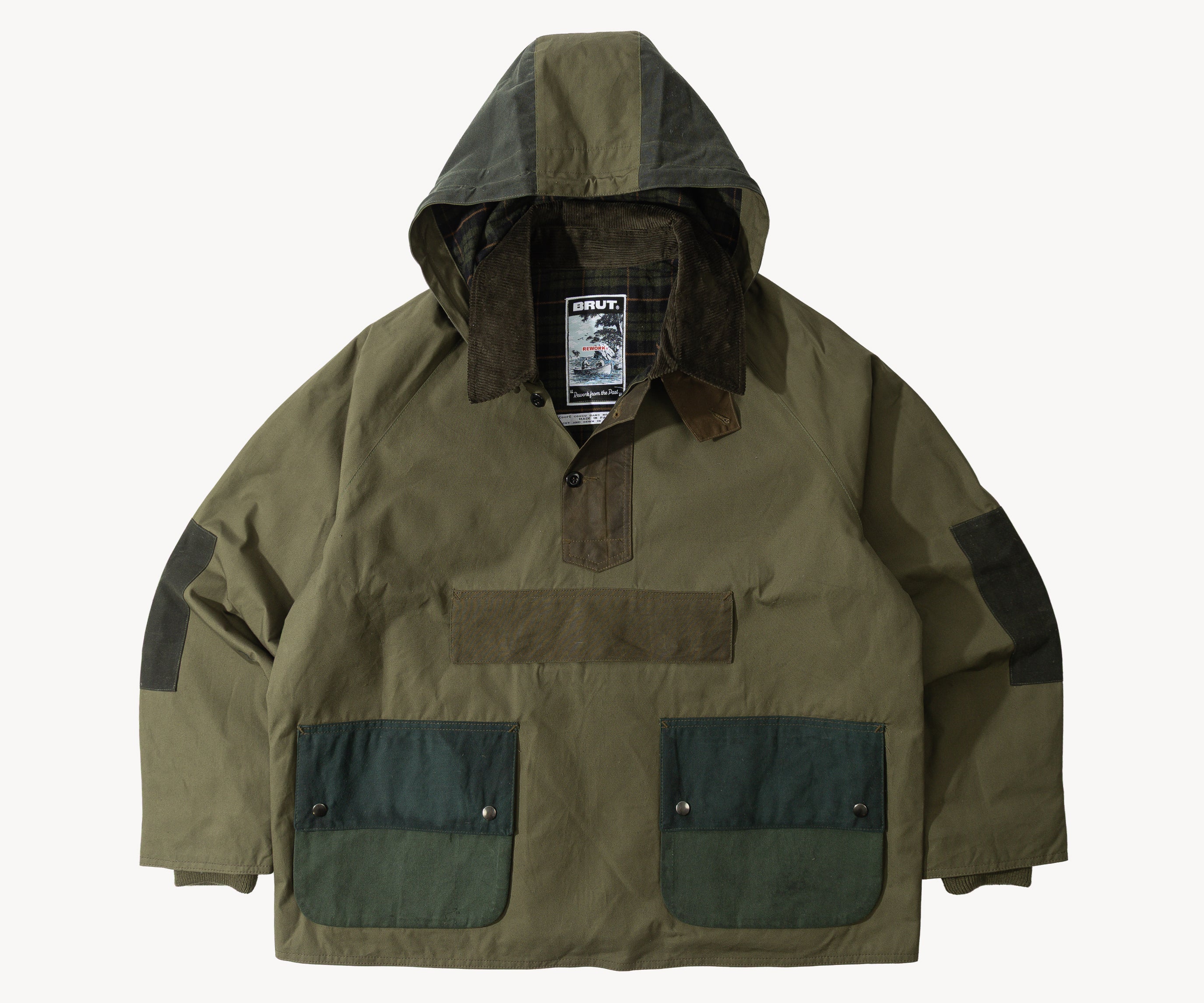 REWORK® POP-OVER WAX JACKET - N° 030 Accessories GREEN / X-LARGE - BRUT Clothing US