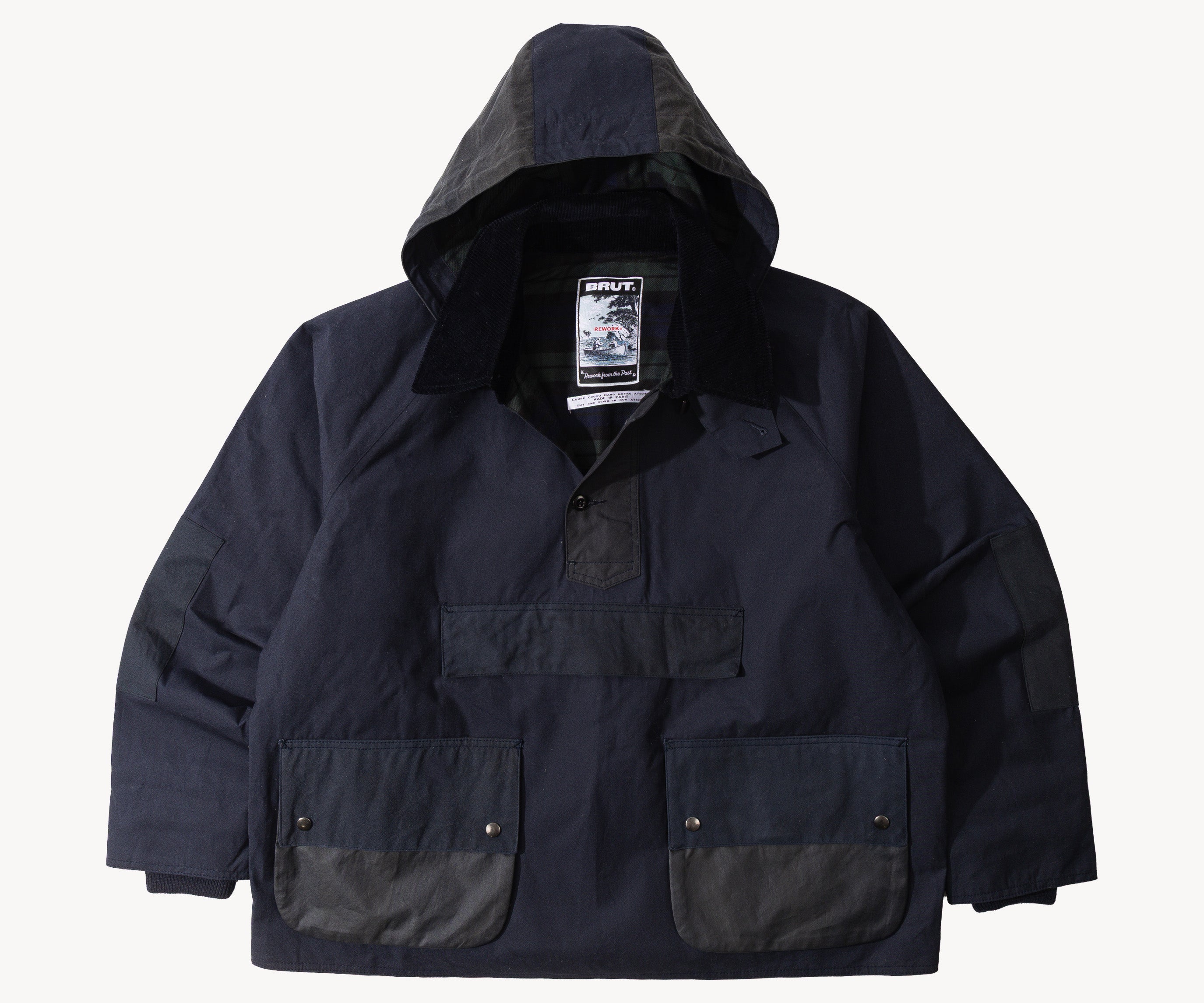 REWORK® POP-OVER WAX JACKET - N° 035 Accessories BLUE / X-LARGE - BRUT Clothing US