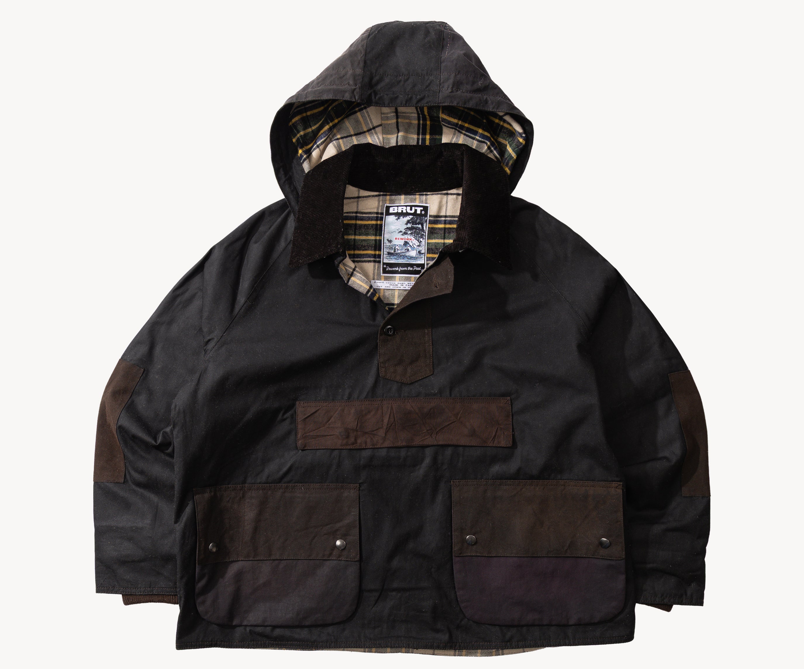 REWORK® POP-OVER WAX JACKET - N° 024 Accessories BROWN / LARGE - BRUT Clothing US