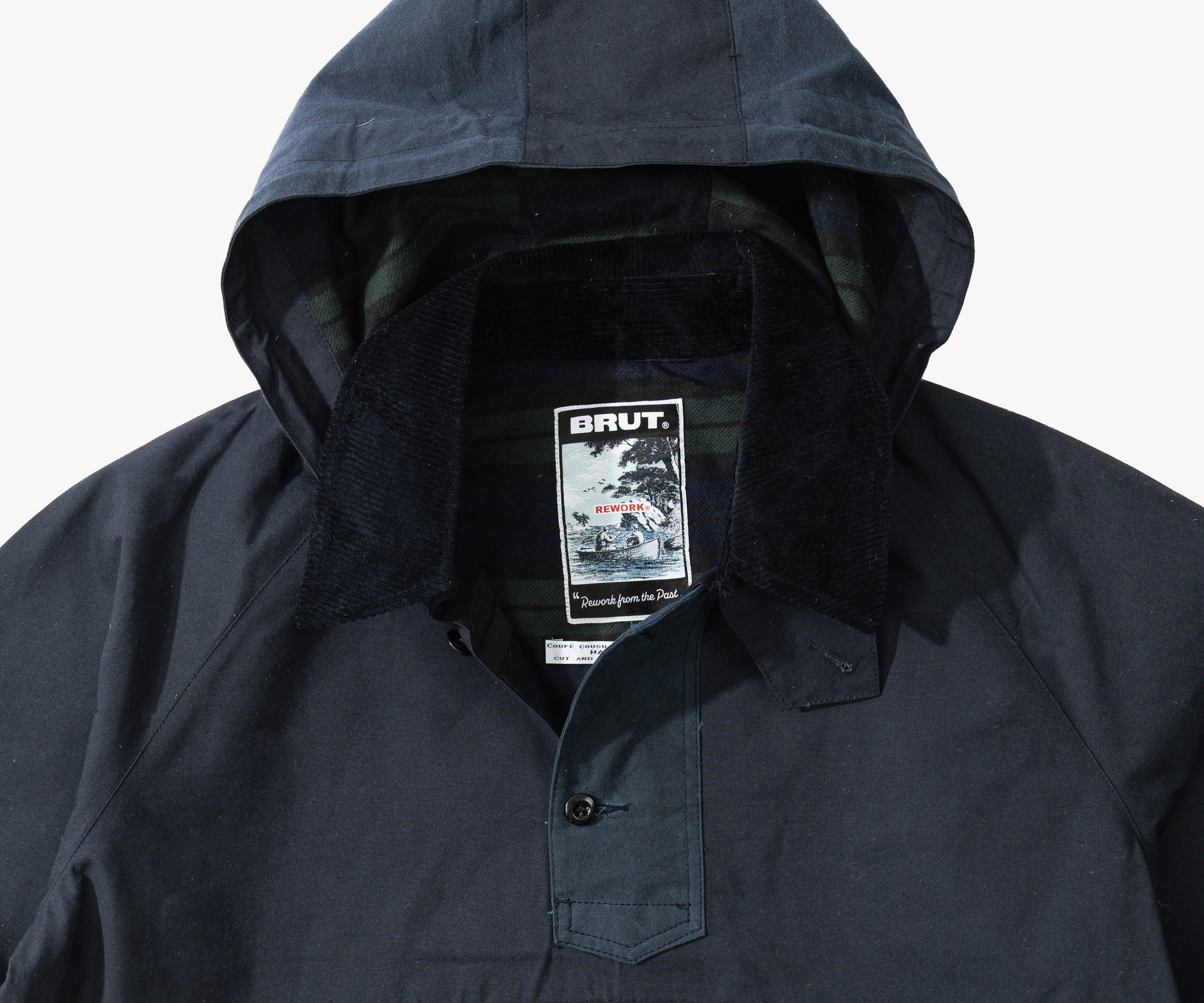 REWORK® POP-OVER WAX JACKET - N° 015 Coats & Jackets BLUE / MEDIUM - BRUT Clothing US
