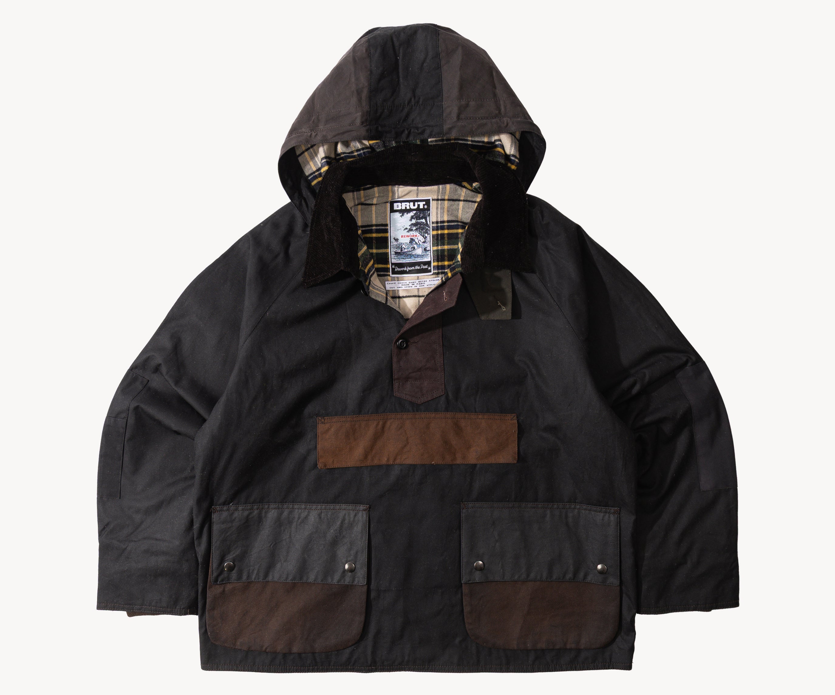 REWORK® POP-OVER WAX JACKET - N° 026 Accessories BROWN / LARGE - BRUT Clothing US