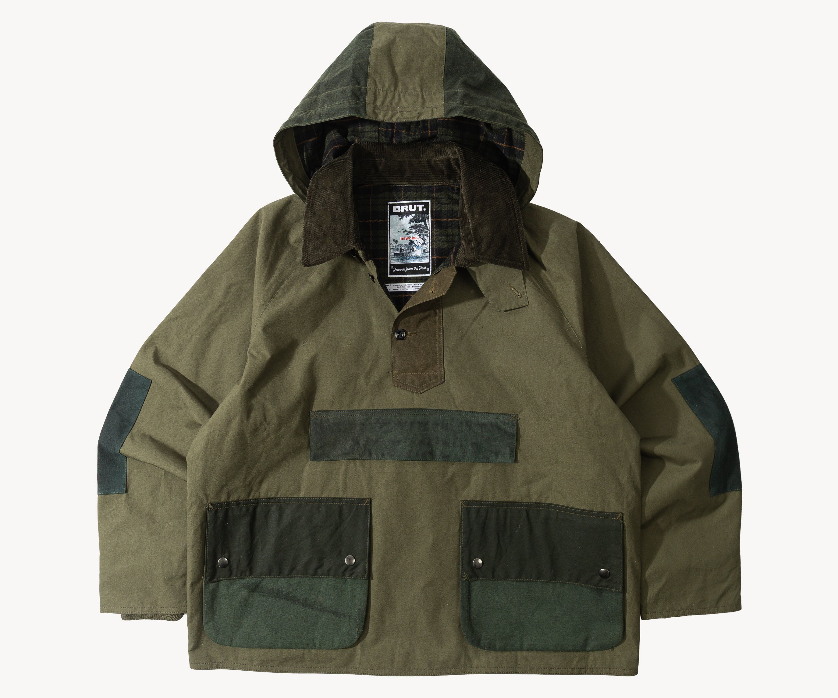 REWORK® POP-OVER WAX JACKET - N° 019 Accessories GREEN / LARGE - BRUT Clothing US