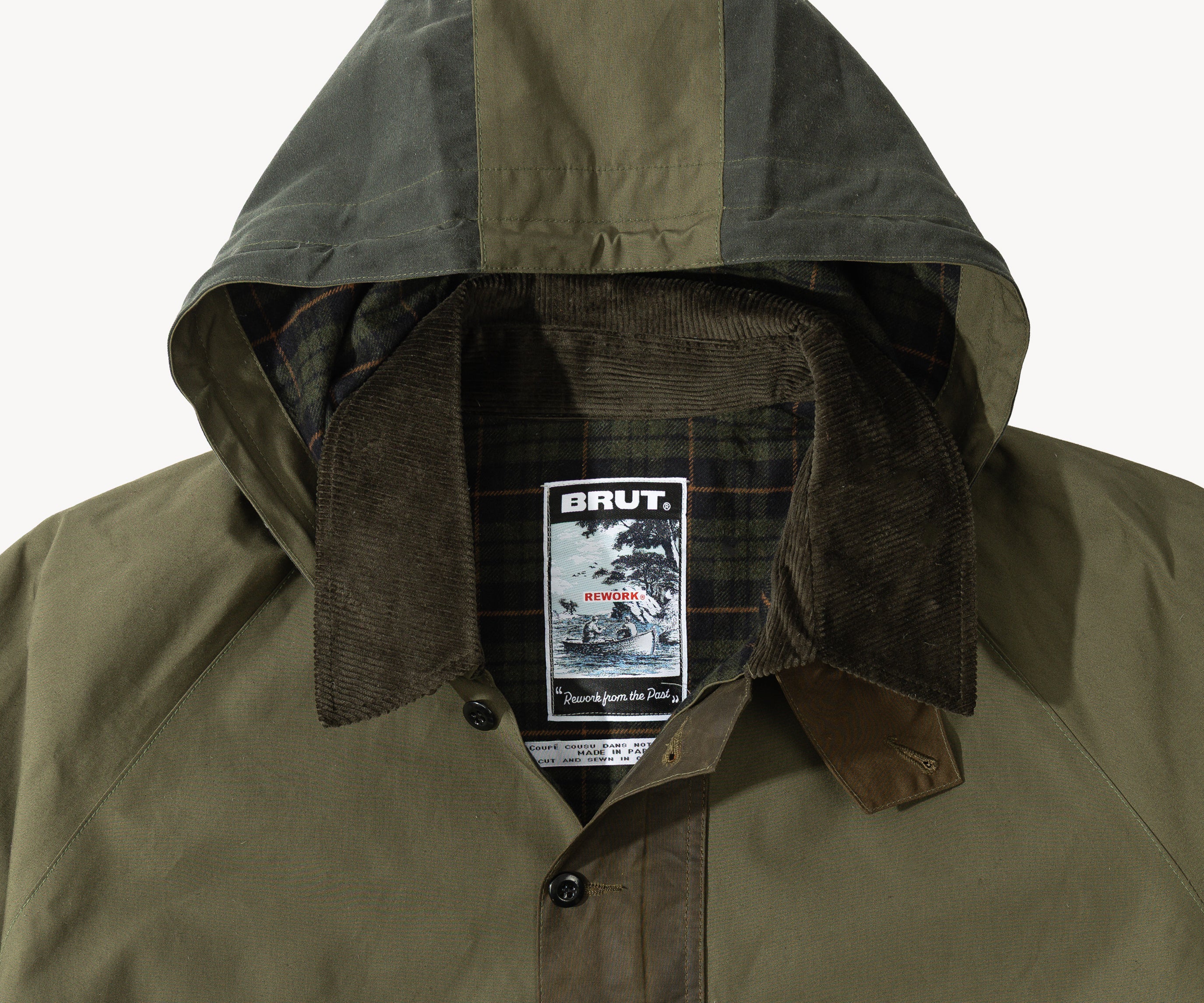 REWORK® POP-OVER WAX JACKET - N° 030 Accessories GREEN / X-LARGE - BRUT Clothing US