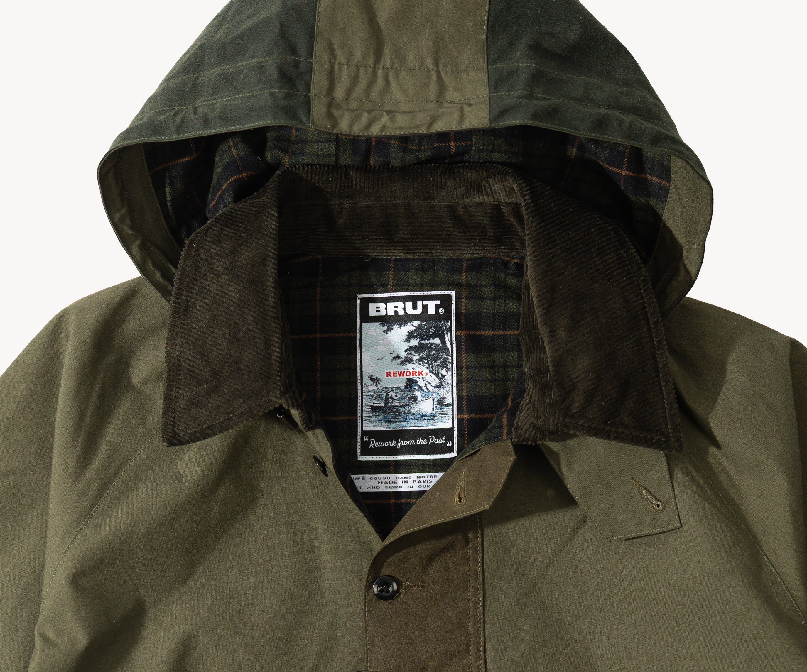 REWORK® POP-OVER WAX JACKET - N° 019 Accessories GREEN / LARGE - BRUT Clothing US