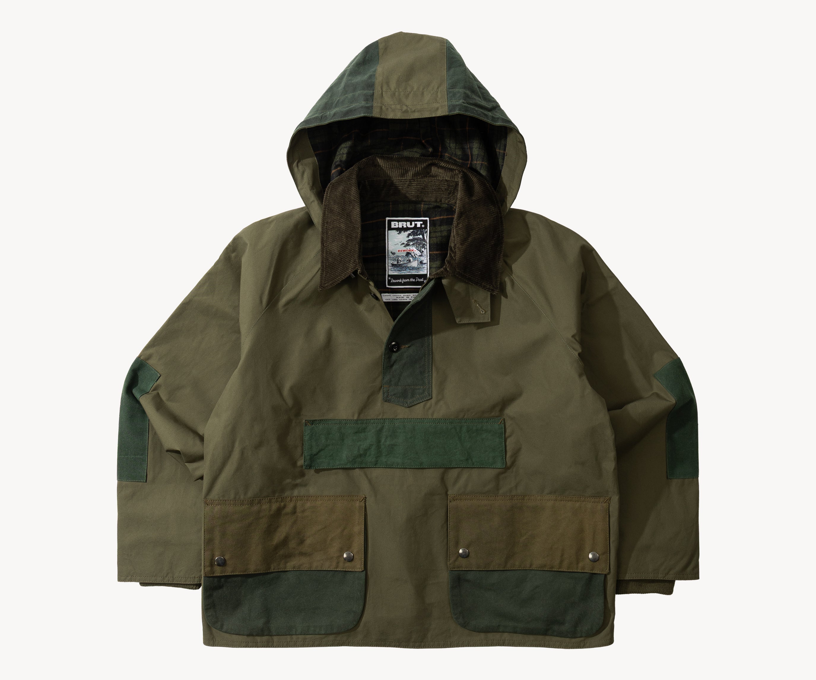 REWORK® POP-OVER WAX JACKET - N° 003 Coats & Jackets BROWN / SMALL - BRUT Clothing US