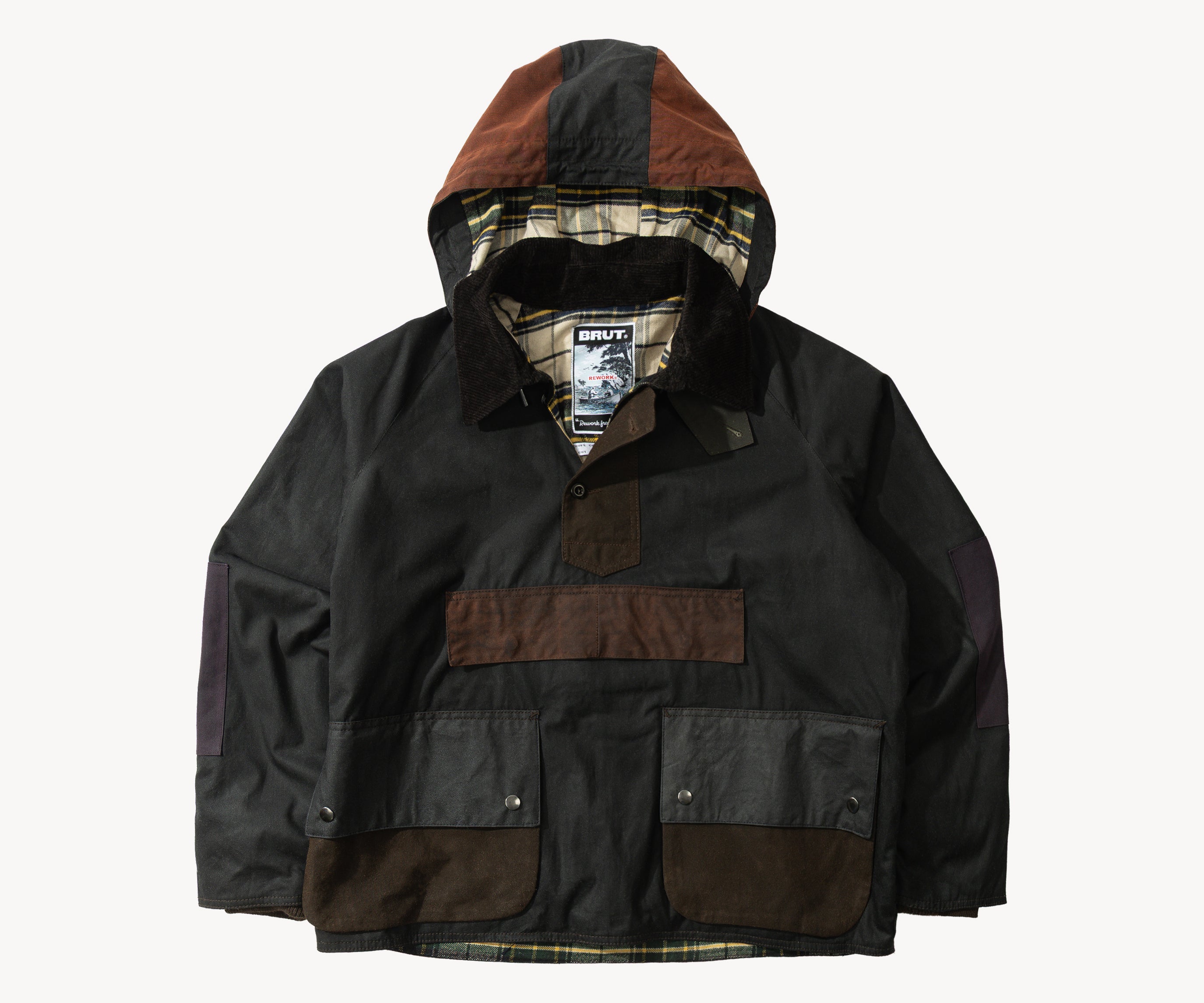 REWORK® POP-OVER WAX JACKET - N° 004 Coats & Jackets BLUE / SMALL - BRUT Clothing US
