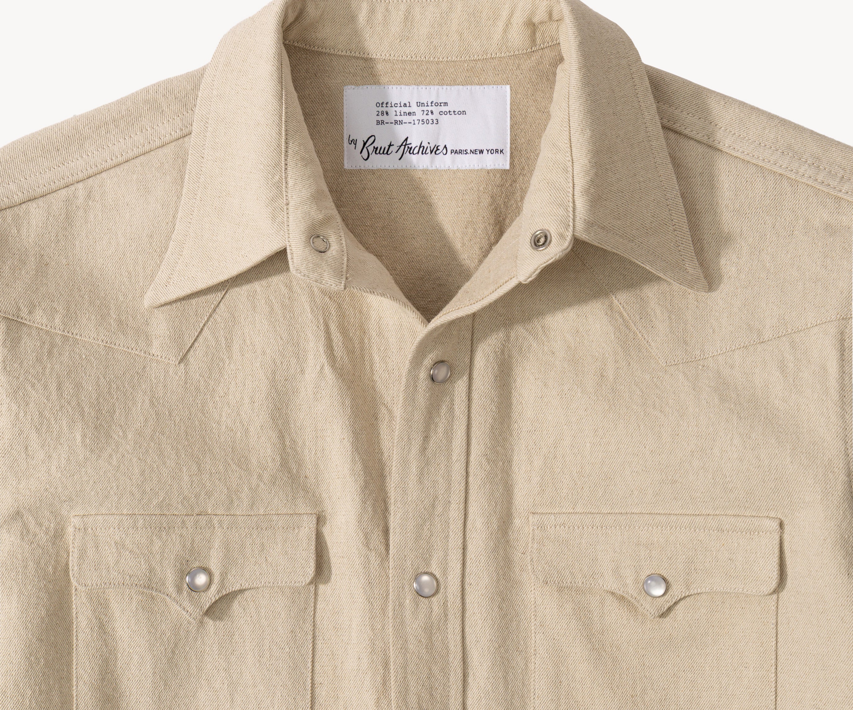 THE WESTERN DENIM SHIRT Shirts X-SMALL / ECRU - BRUT Clothing US