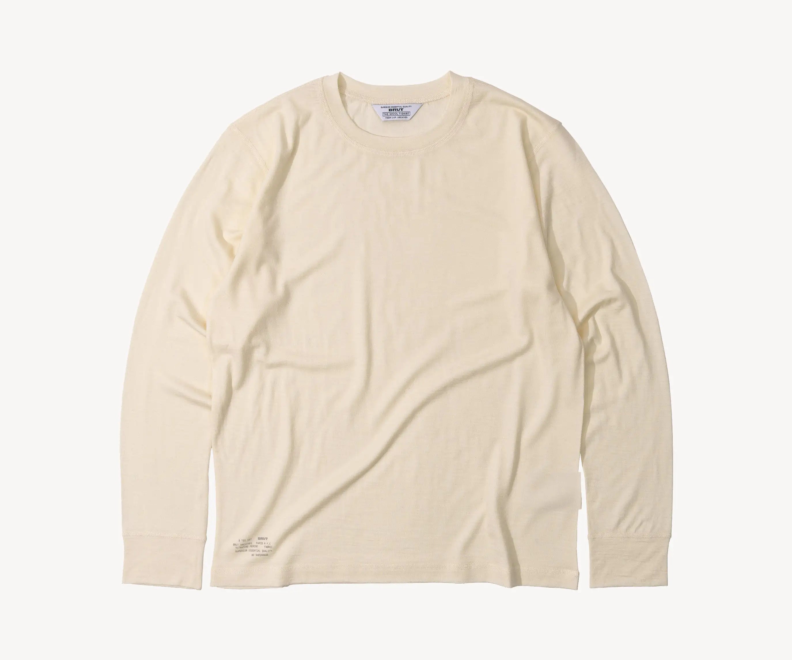 THE BEST WOOL TEE T-Shirts X-SMALL / ECRU - BRUT Clothing