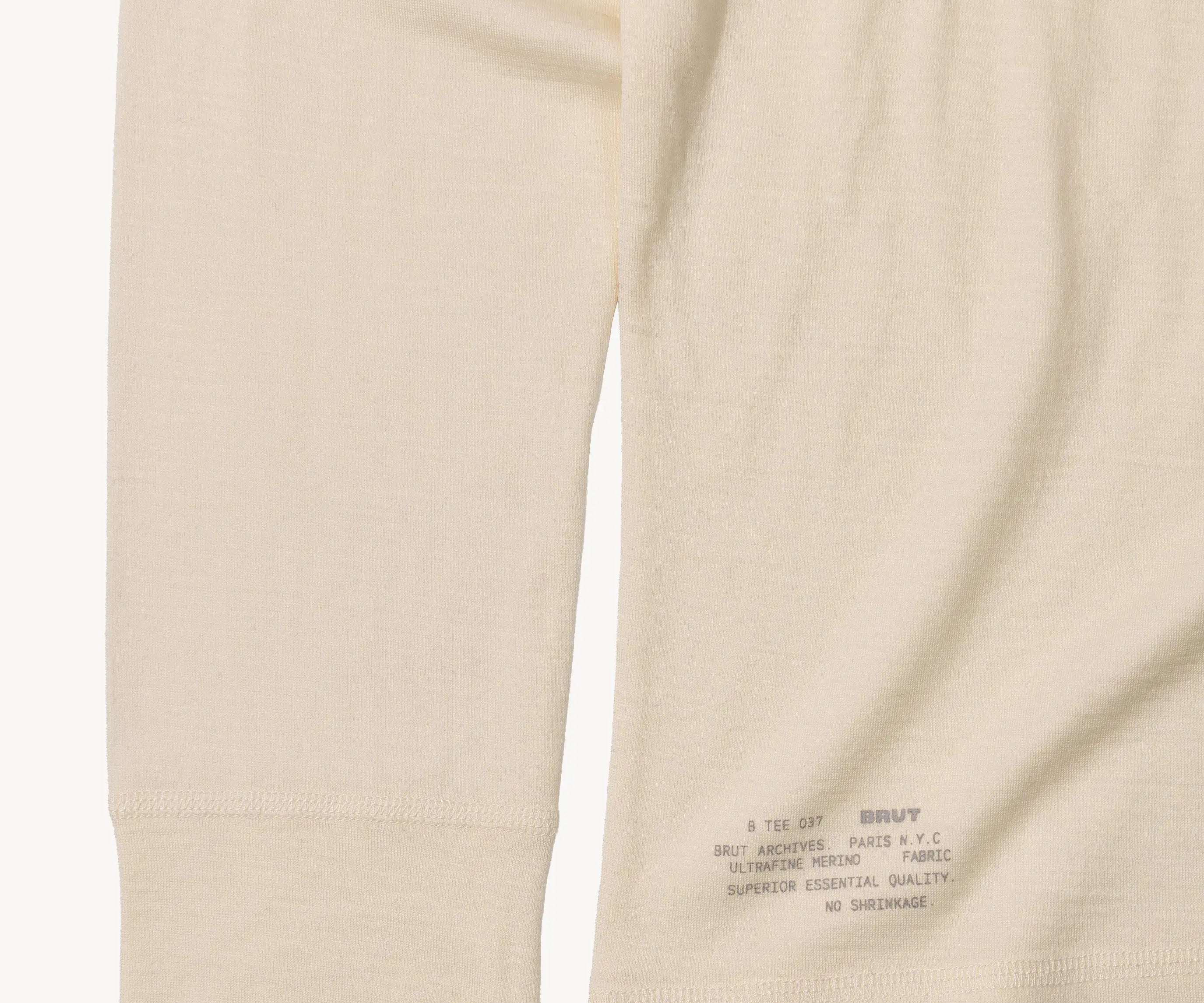 THE BEST WOOL TEE T-Shirts X-SMALL / ECRU - BRUT Clothing US