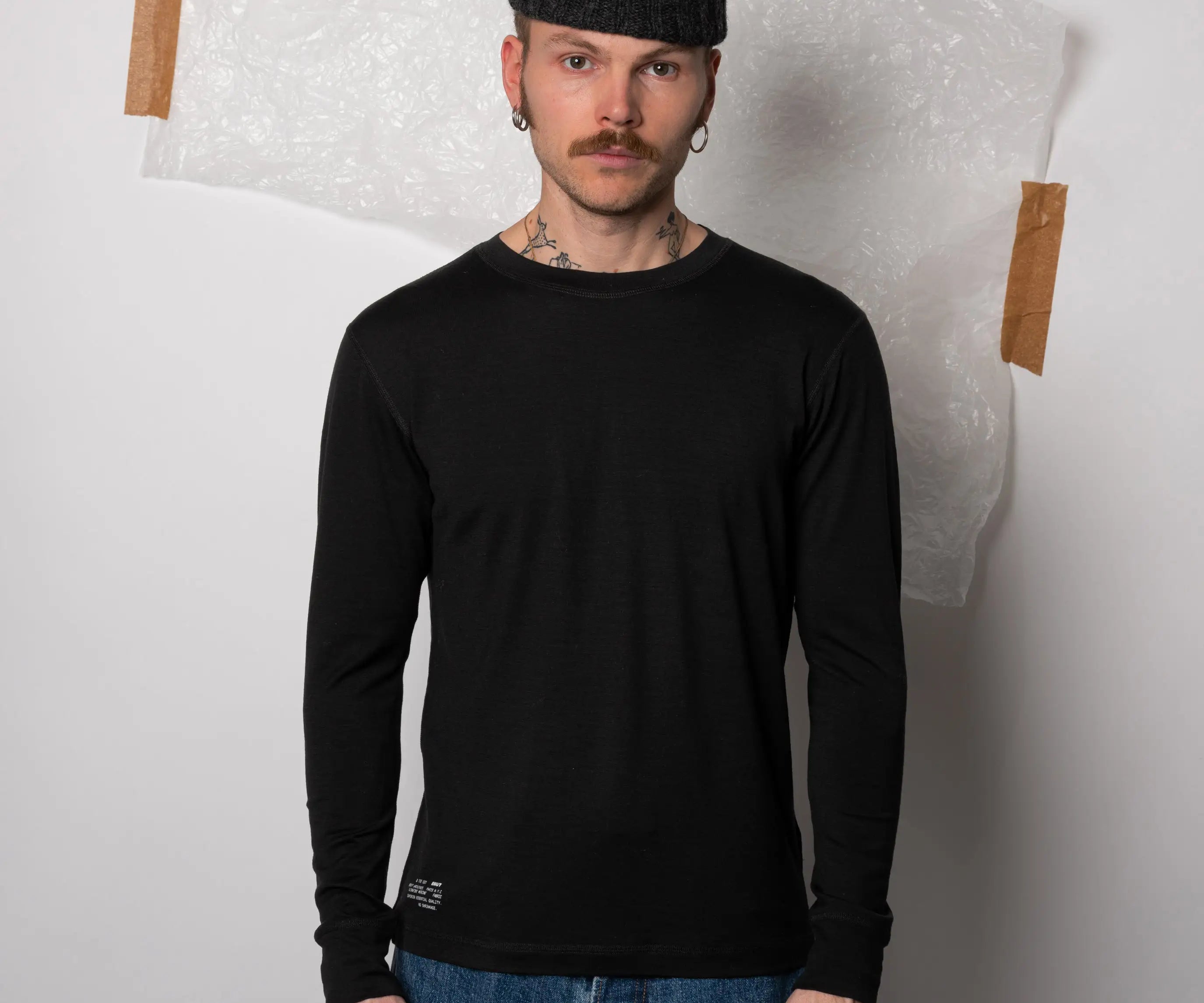 THE BEST WOOL TEE T-Shirts X-SMALL / BLACK - BRUT Clothing