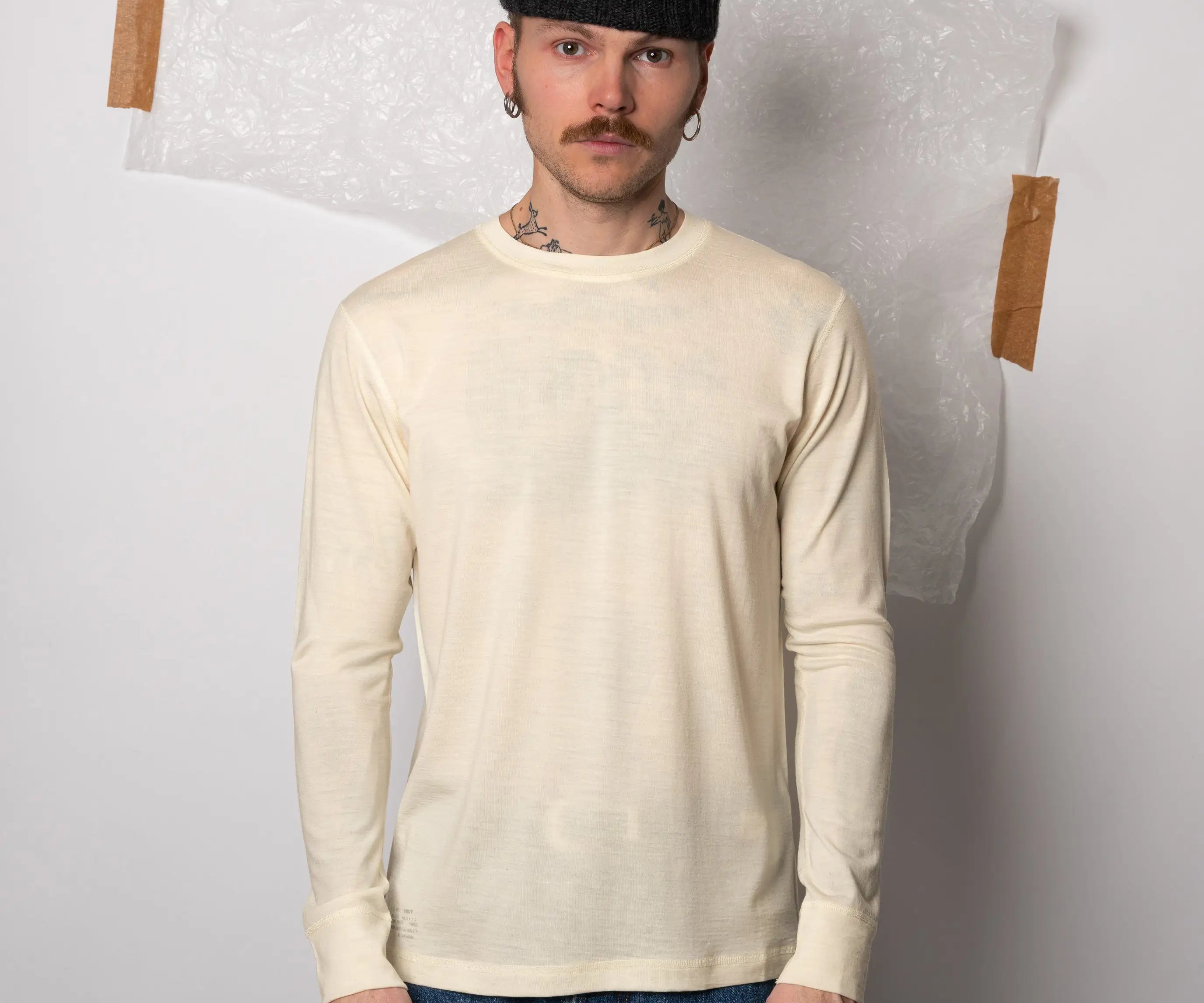 THE BEST WOOL TEE T-Shirts X-SMALL / ECRU - BRUT Clothing