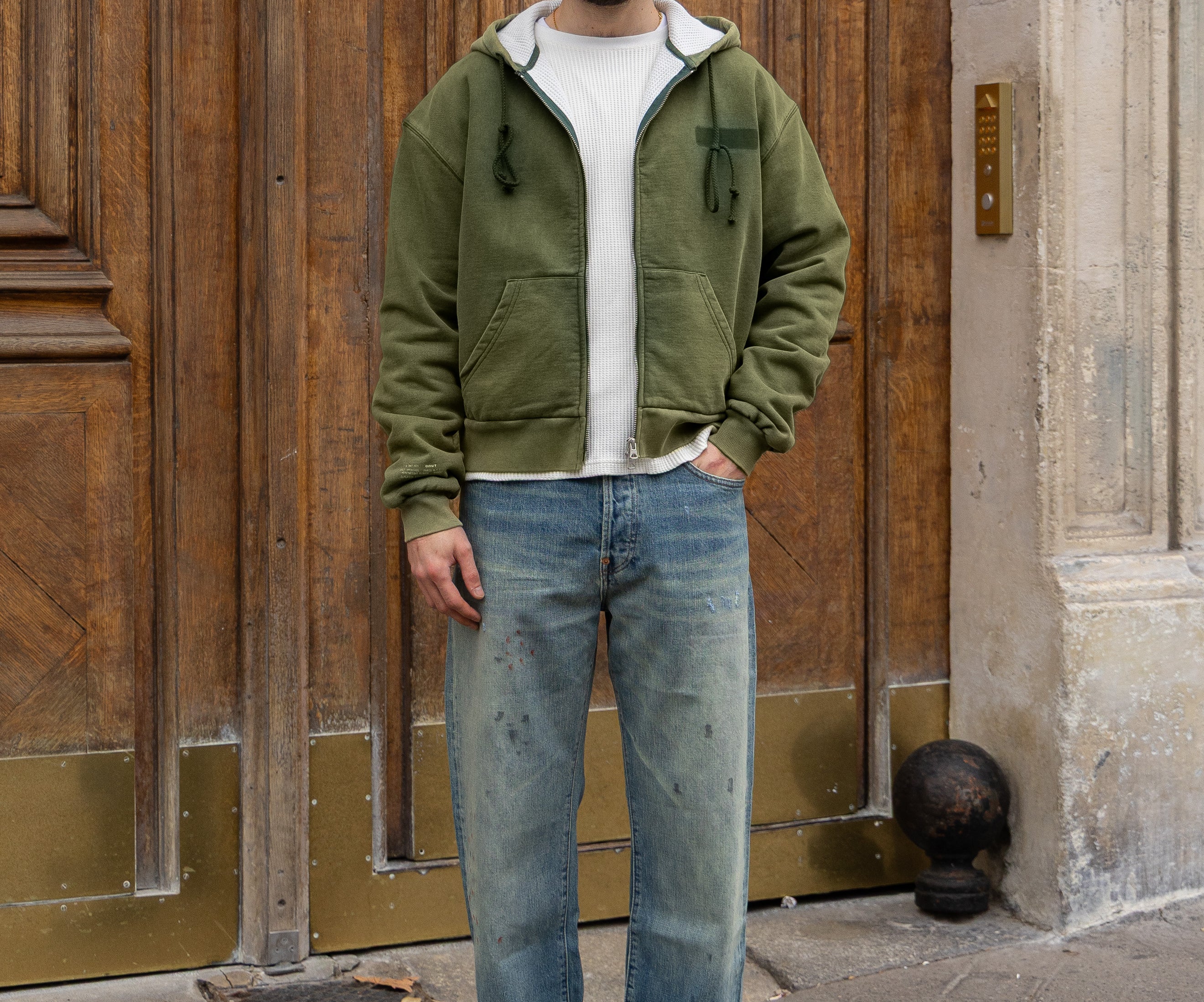 THE RAGGED THERMAL HOODIE Sweatshirts X-SMALL / FADED GREEN - BRUT Clothing US