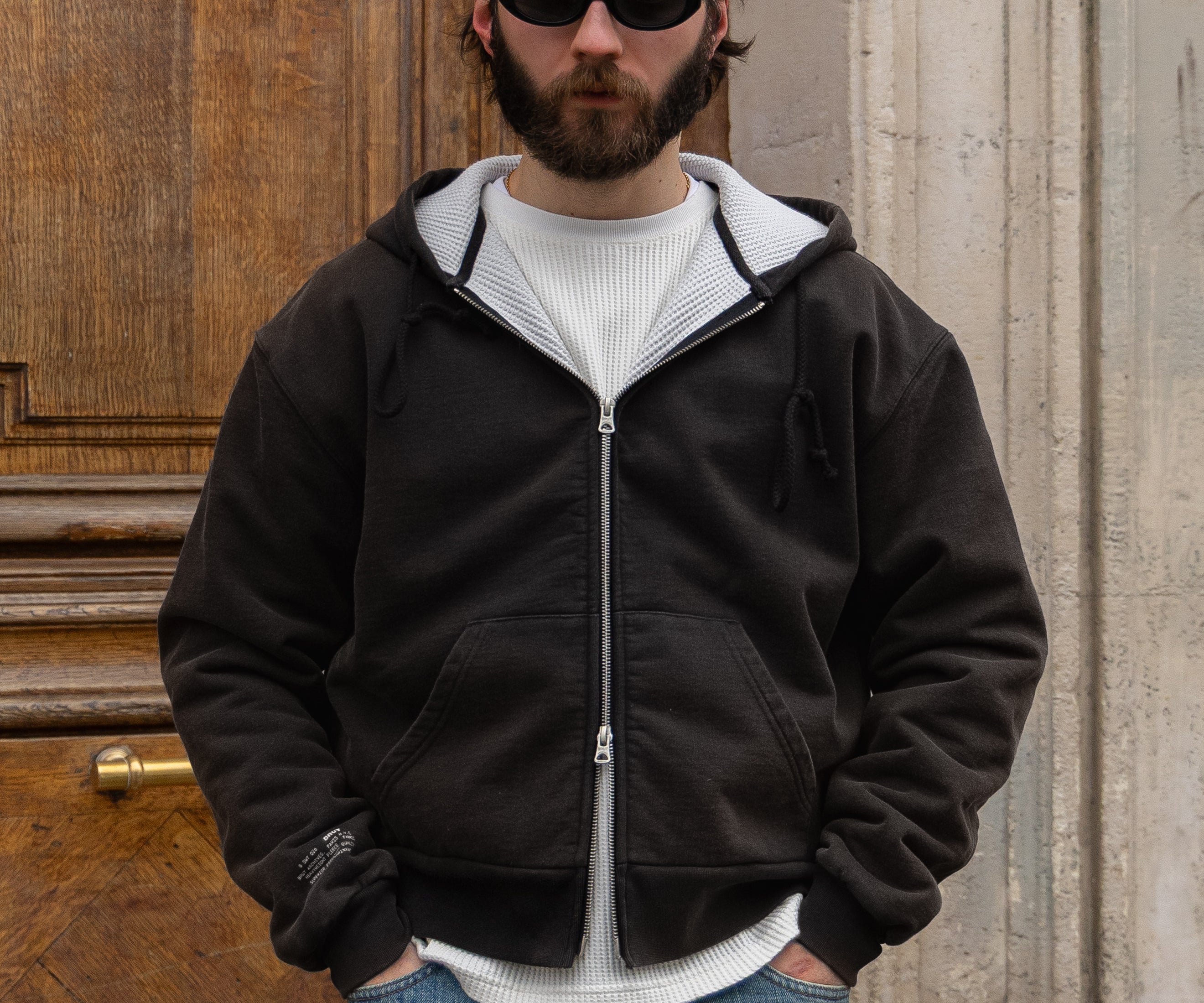 THE RAGGED THERMAL HOODIE Sweatshirts X-SMALL / FADED BLACK - BRUT Clothing US
