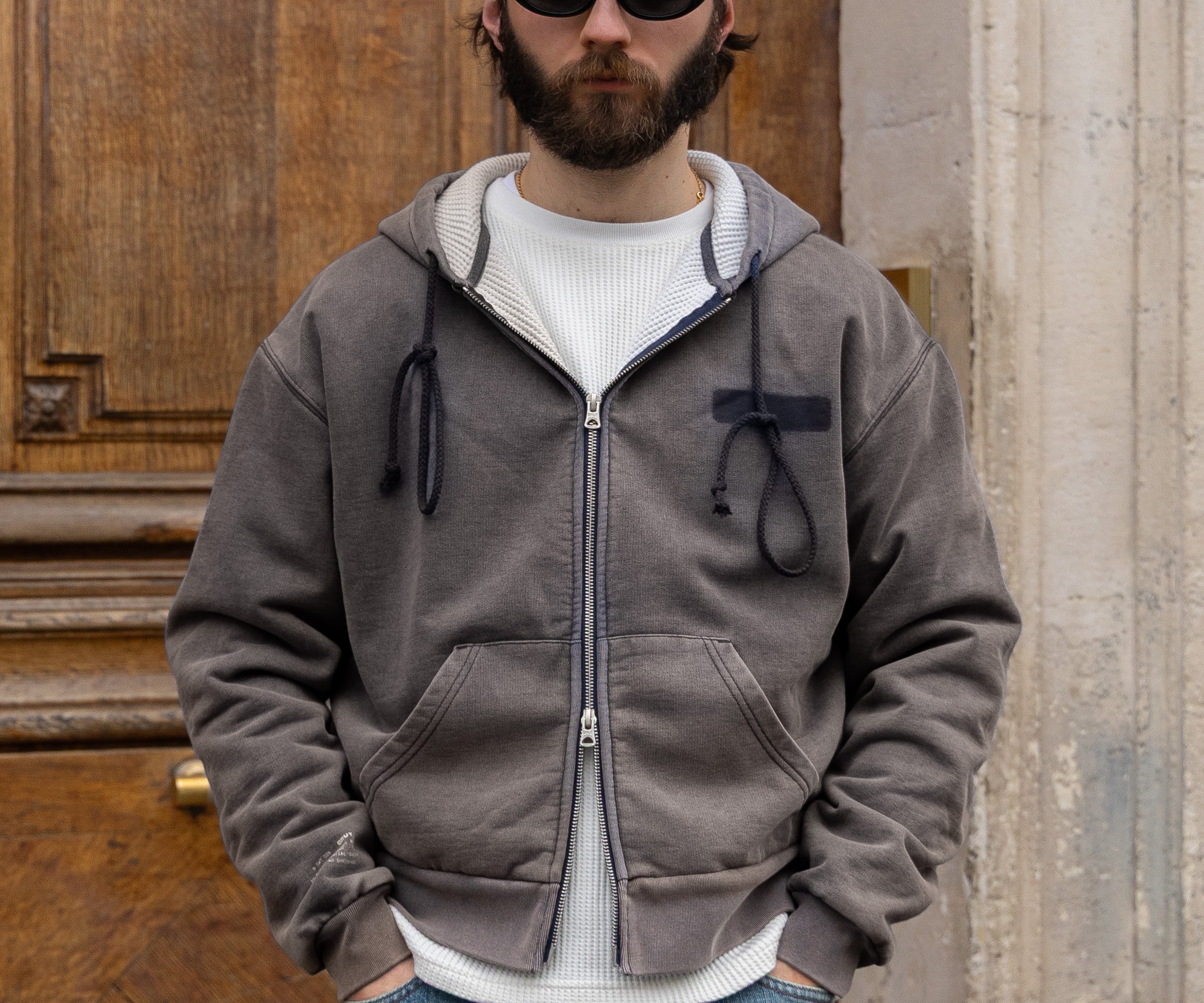 THE RAGGED THERMAL HOODIE Sweatshirts X-SMALL / FADED NAVY - BRUT Clothing US