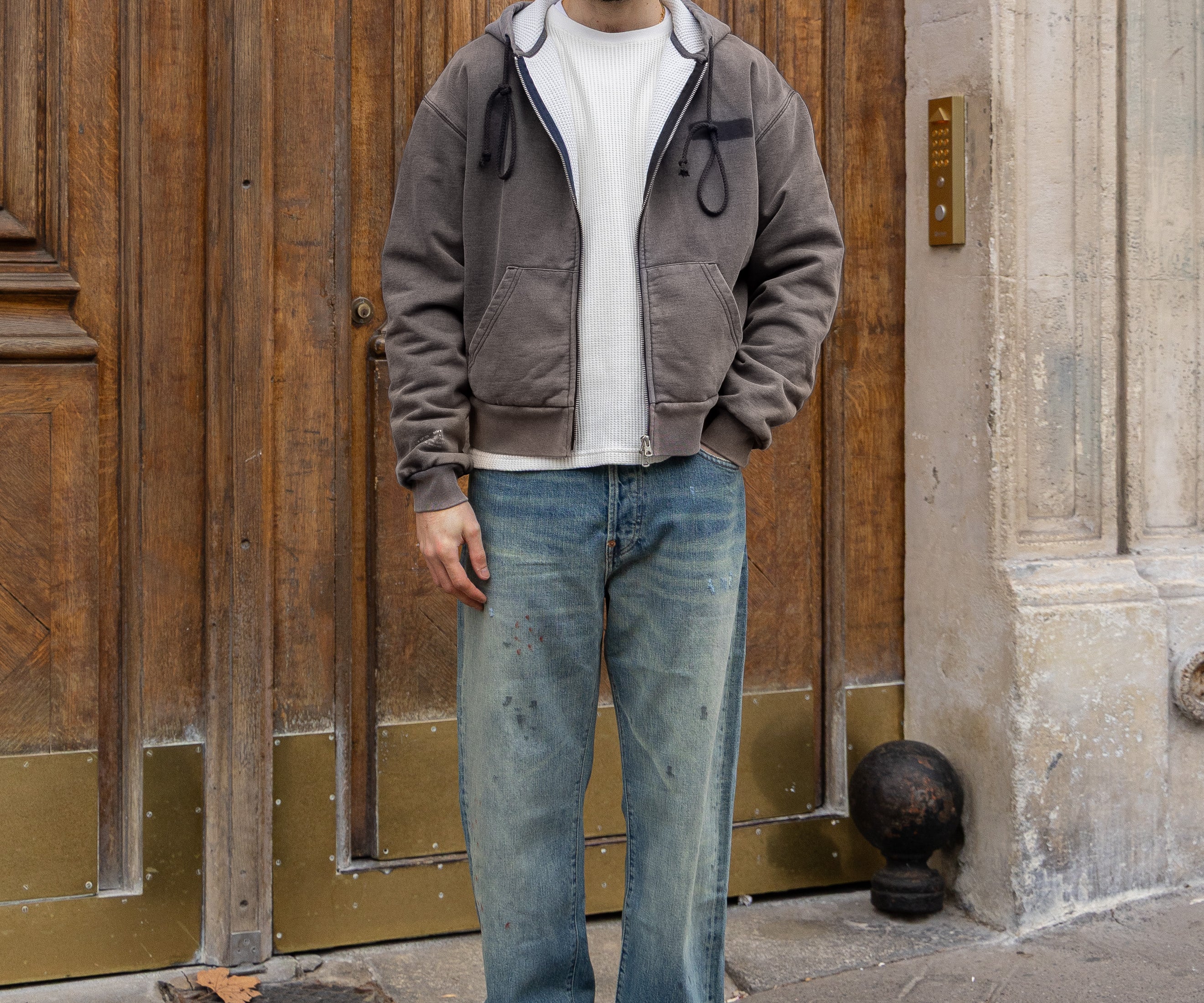 THE RAGGED THERMAL HOODIE Sweatshirts X-SMALL / FADED NAVY - BRUT Clothing US