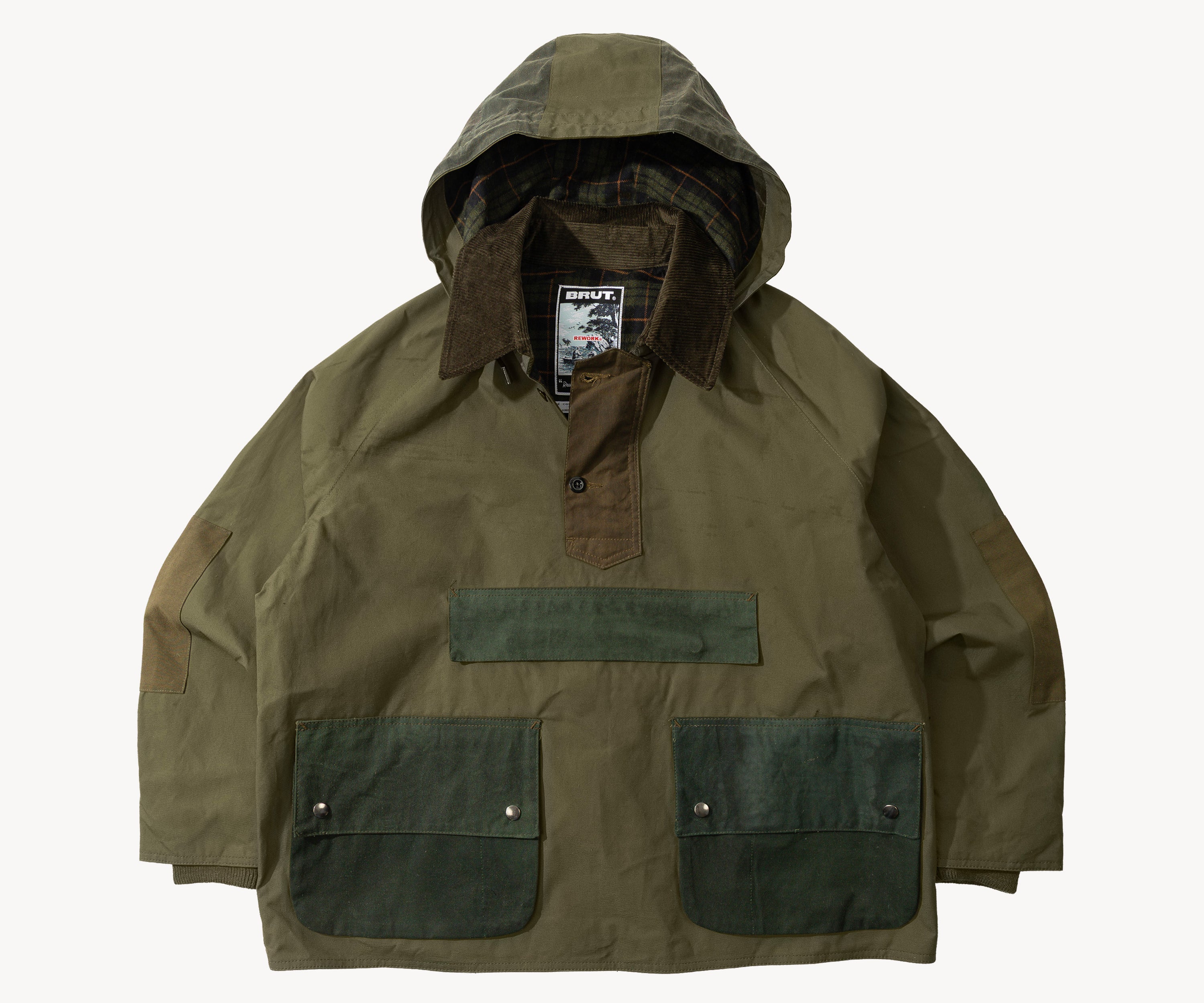 REWORK® POP-OVER WAX JACKET - N° 016 Accessories GREEN / LARGE - BRUT Clothing US