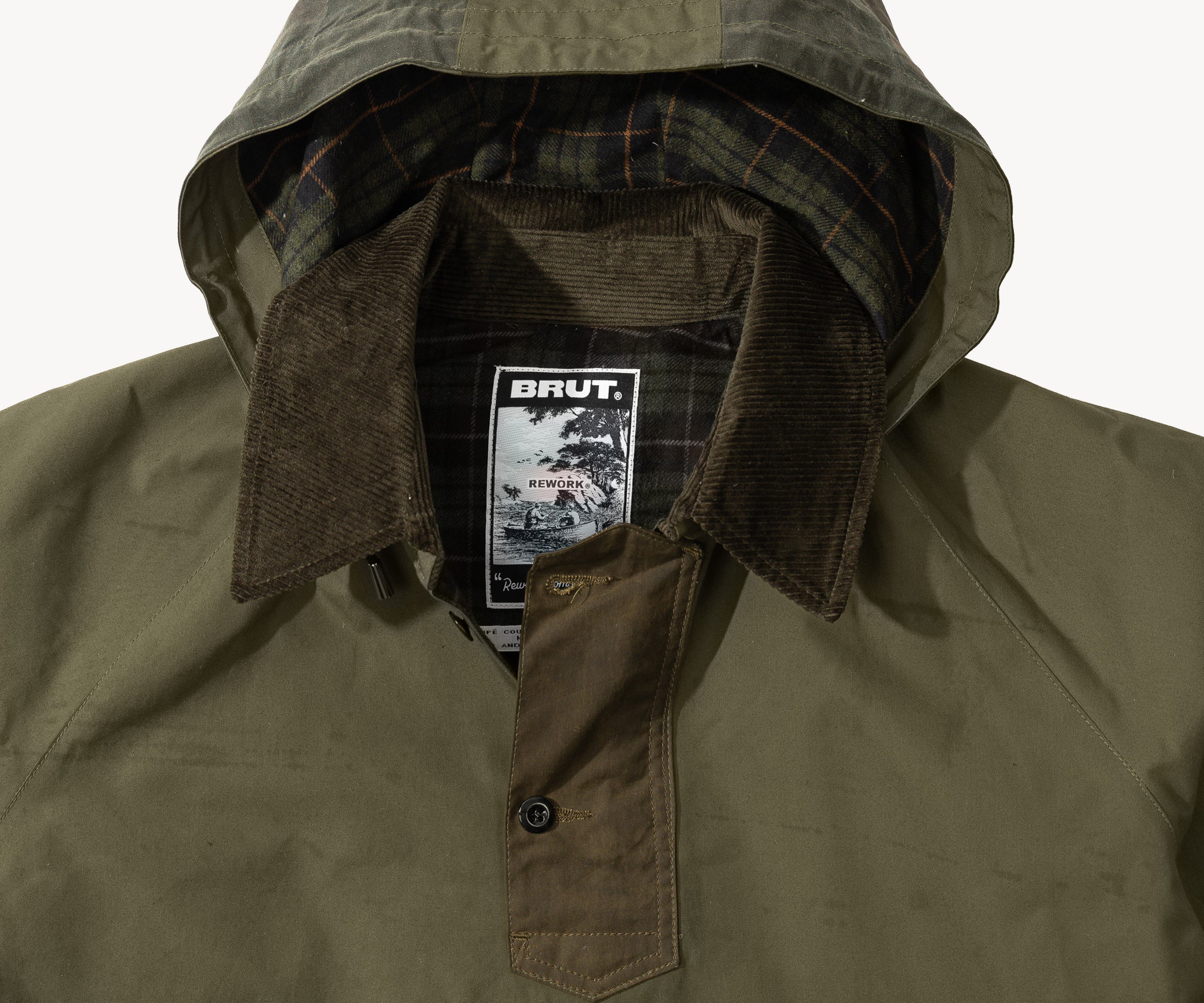 REWORK® POP-OVER WAX JACKET - N° 016 Accessories GREEN / LARGE - BRUT Clothing US
