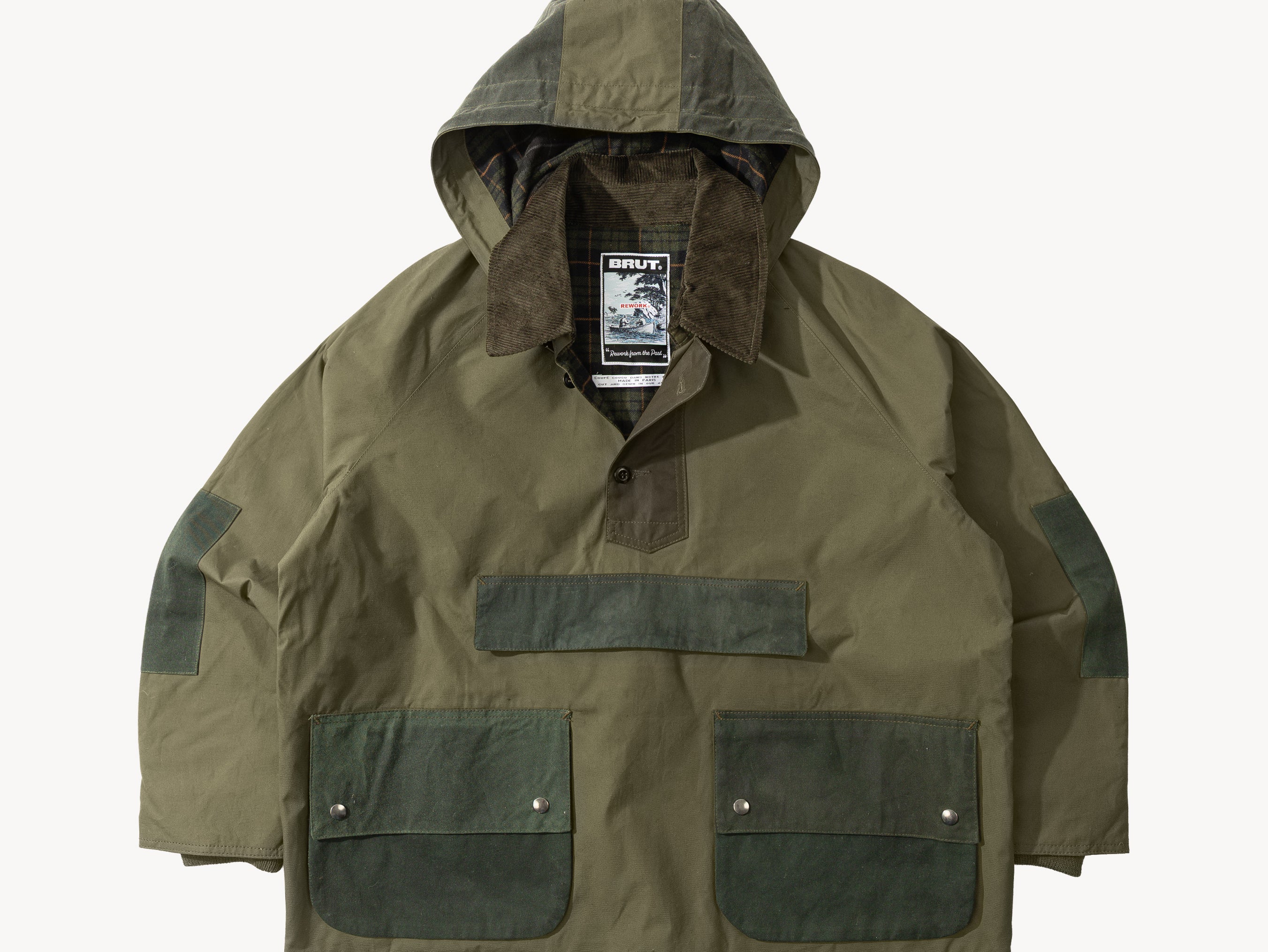 REWORK® POP-OVER WAX JACKET - N° 017 Accessories GREEN / LARGE - BRUT Clothing US