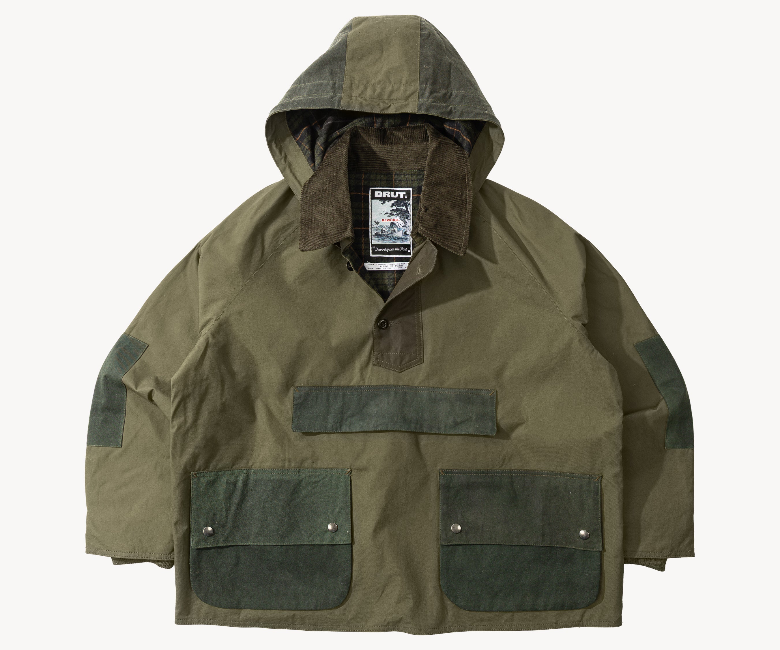 REWORK® POP-OVER WAX JACKET - N° 017 Accessories GREEN / LARGE - BRUT Clothing US