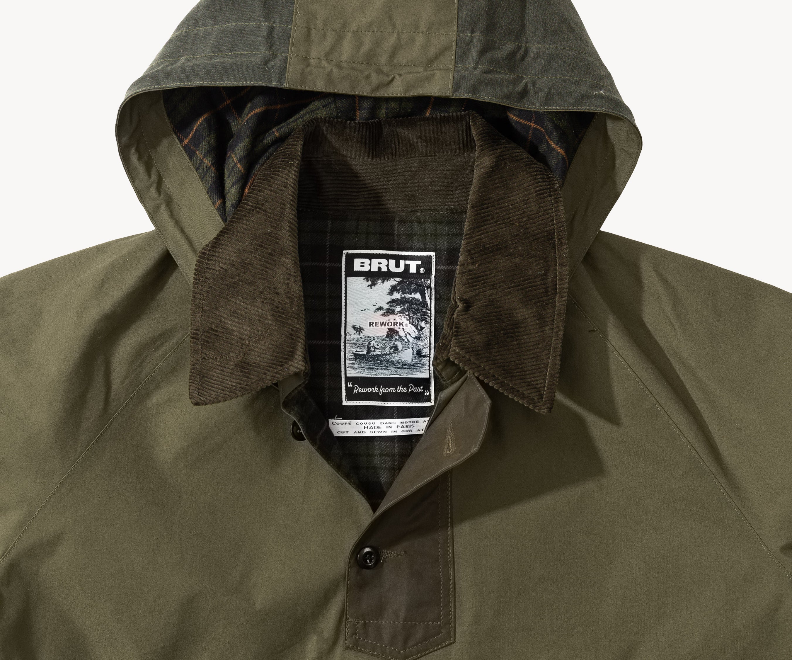 REWORK® POP-OVER WAX JACKET - N° 017 Accessories GREEN / LARGE - BRUT Clothing US