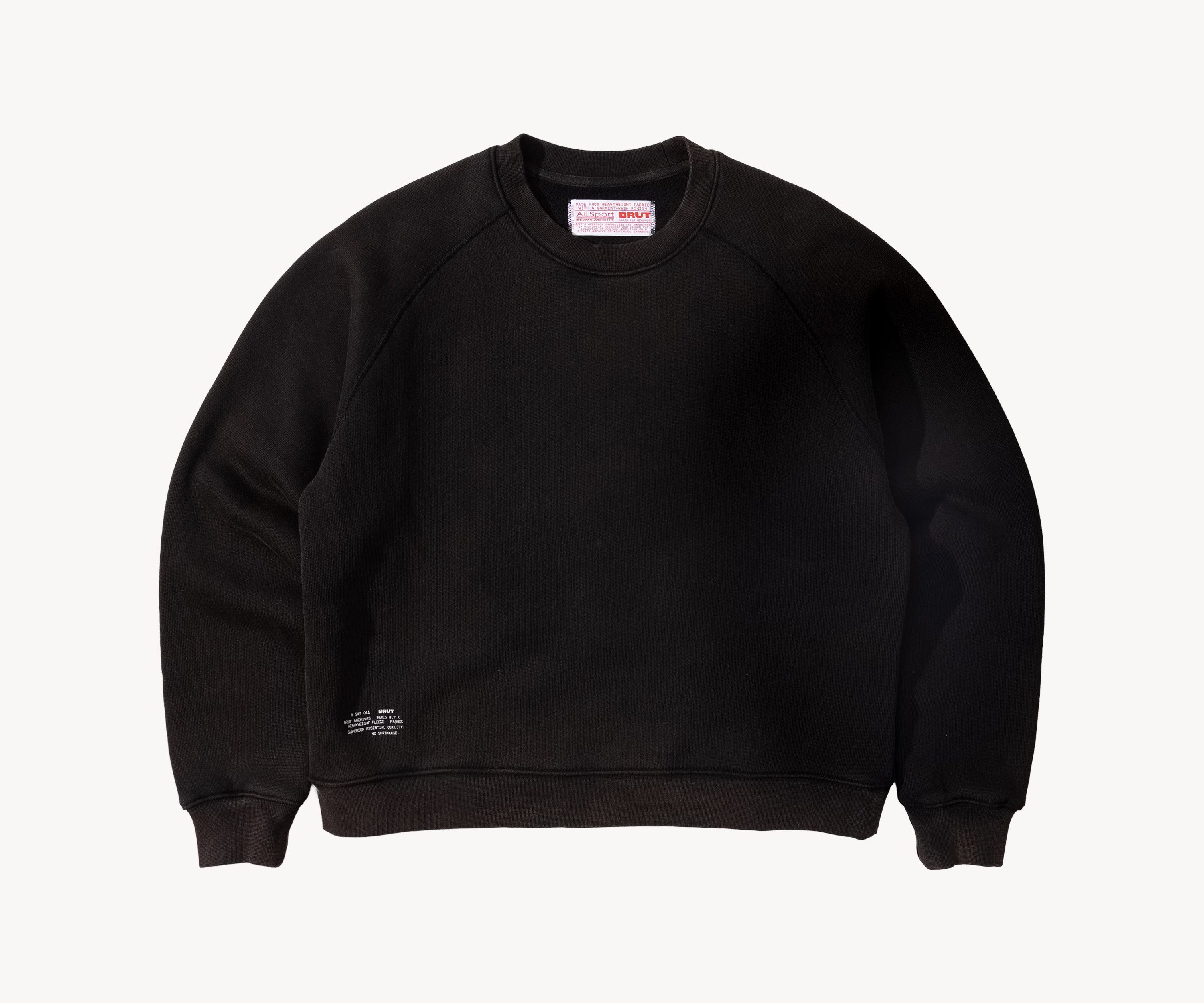 THE CROPPED CREWNECK Knitwear X-SMALL / BLACK - BRUT Clothing US