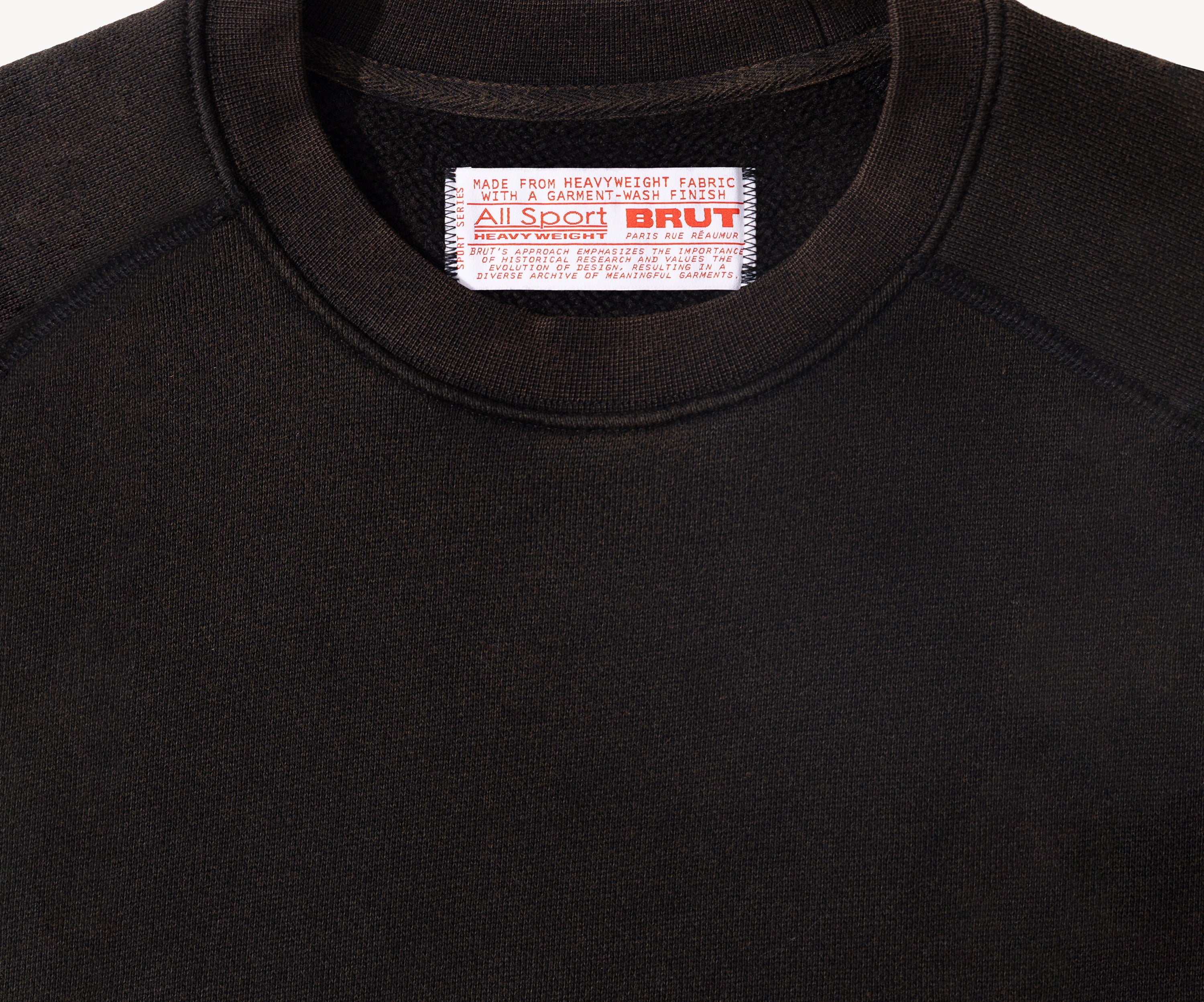 THE CROPPED CREWNECK Knitwear X-SMALL / BLACK - BRUT Clothing US