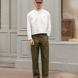 THE PLAIN FRONT PANTS Pants US26 / OLIVE GREEN - BRUT Clothing US