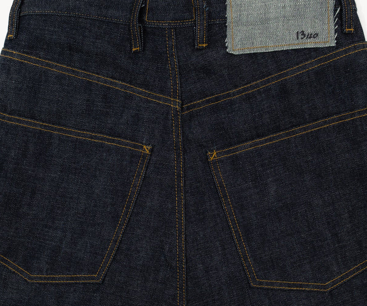 THE DOUBLE PLEATED DENIM Pants US28 / RAW INDIGO - BRUT Clothing US
