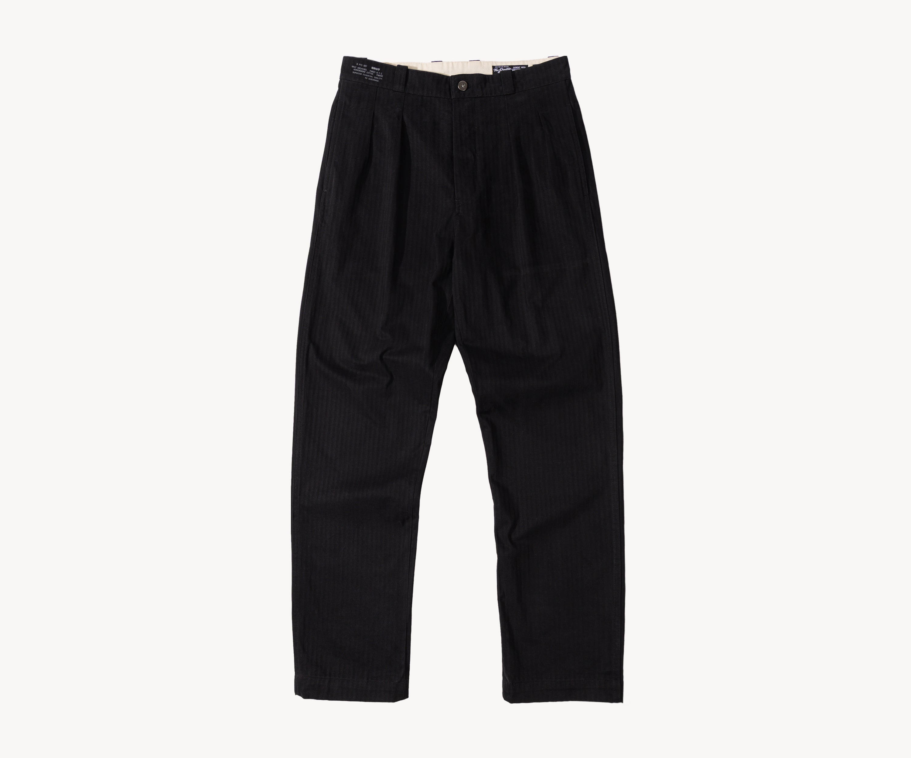 THE DOUBLE PLEAT PANTS Pants US26 / BLACK - BRUT Clothing US