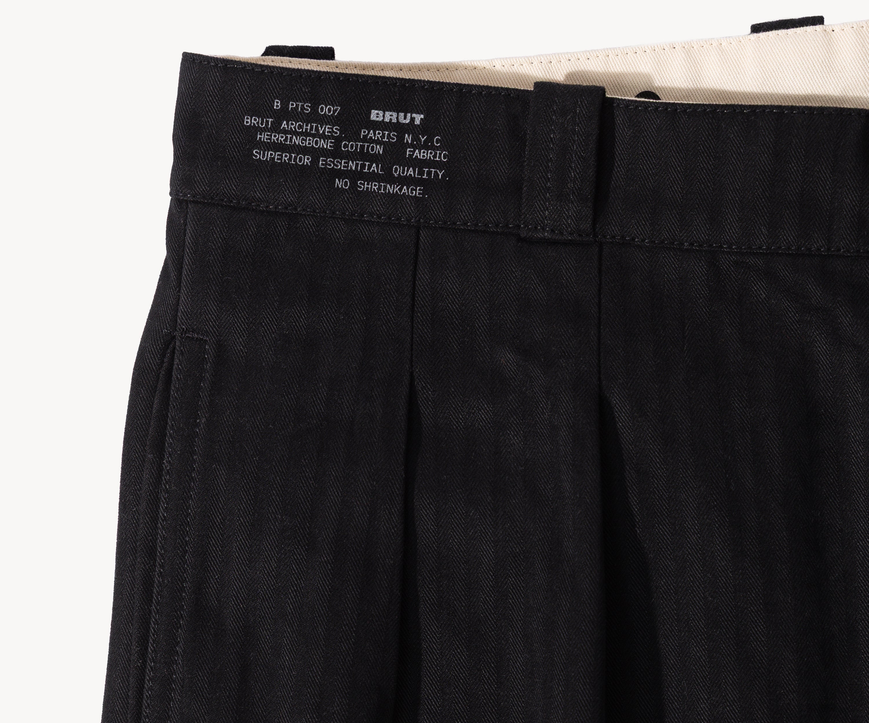 THE DOUBLE PLEAT PANTS Pants US26 / BLACK - BRUT Clothing US