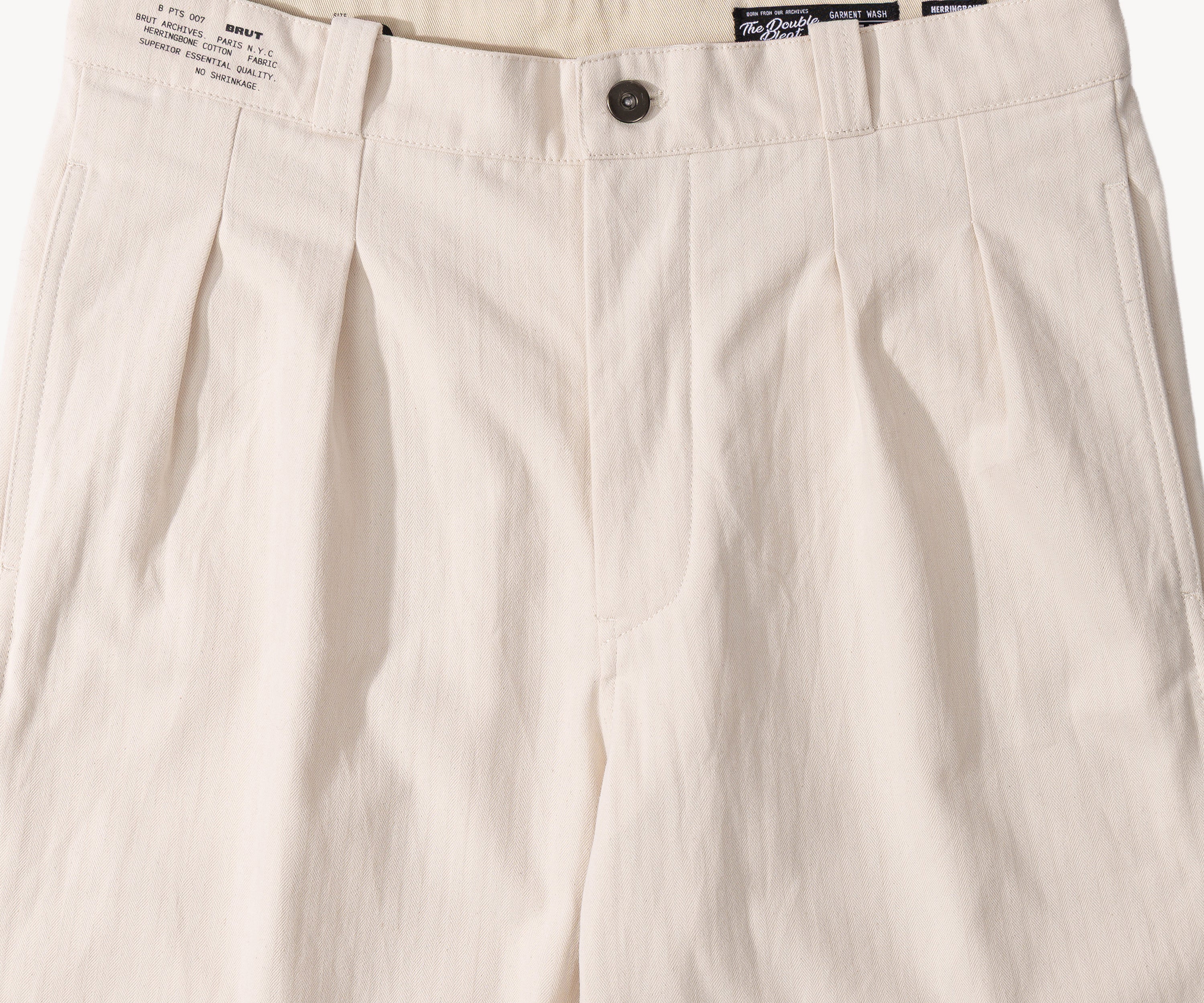 THE DOUBLE PLEAT PANTS Pants US26 / ECRU - BRUT Clothing US