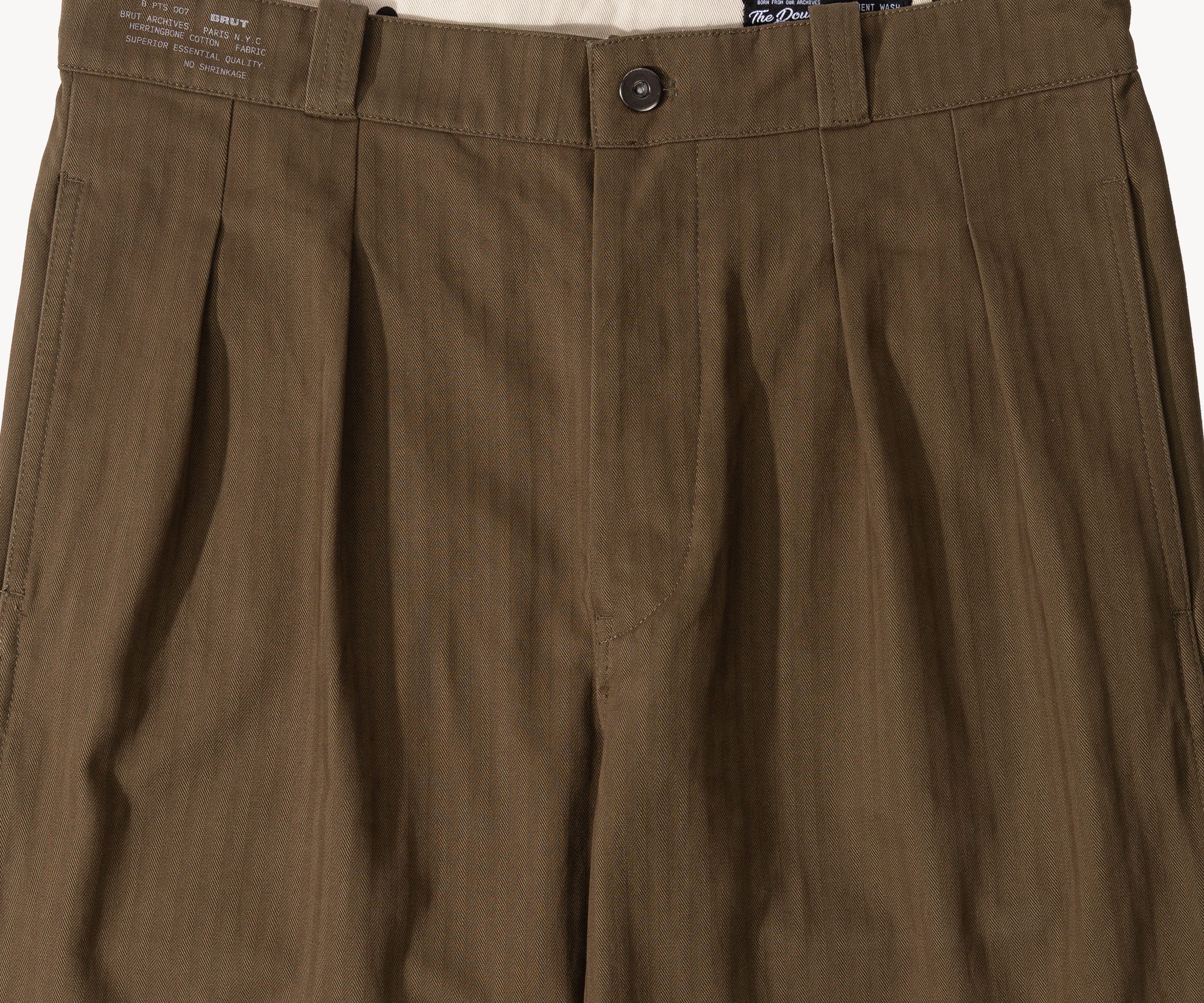 THE DOUBLE PLEAT PANTS Pants US26 / BROWN - BRUT Clothing US
