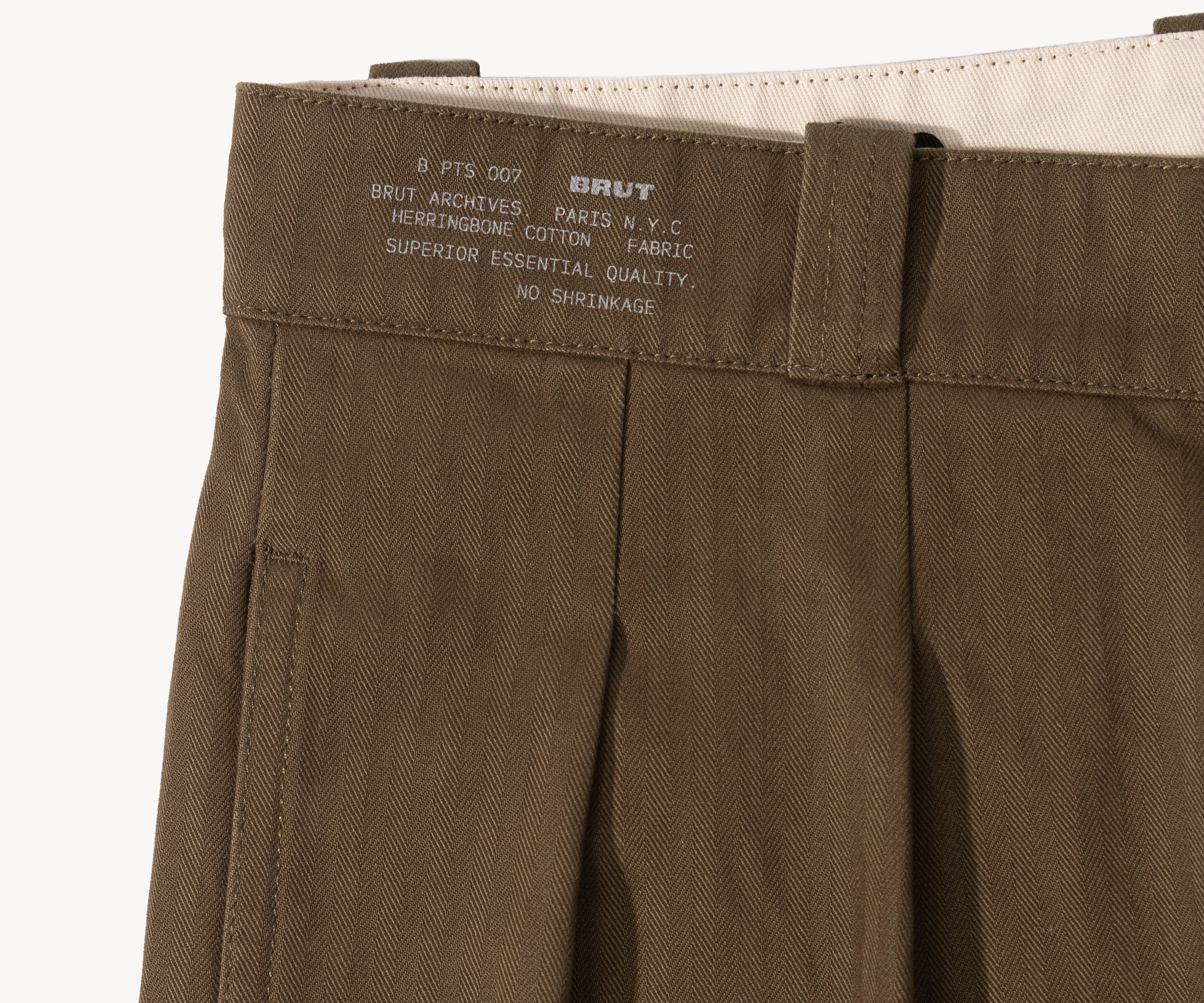THE DOUBLE PLEAT PANTS Pants US26 / BROWN - BRUT Clothing US