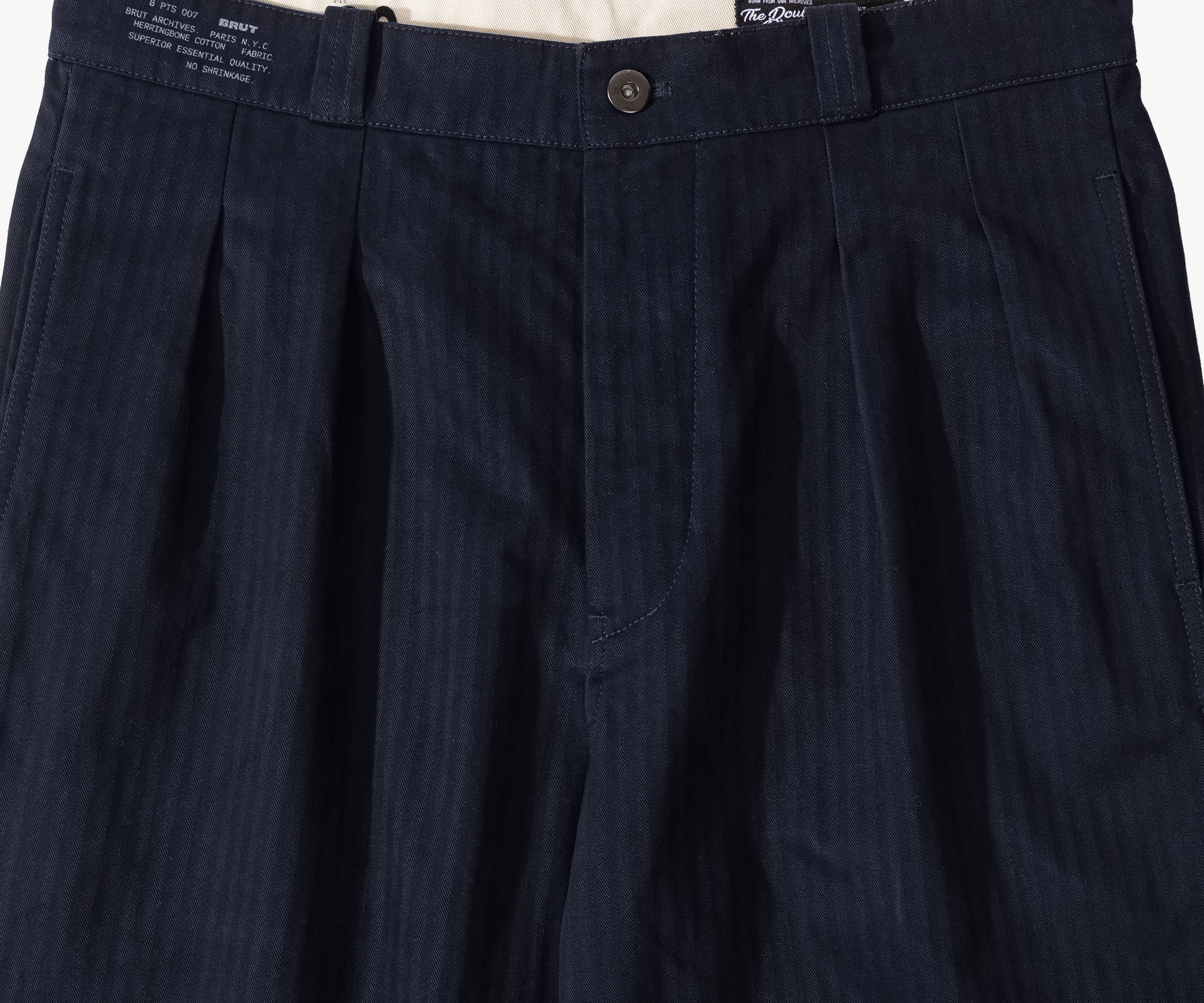 THE DOUBLE PLEAT PANTS Pants US26 / NAVY - BRUT Clothing US