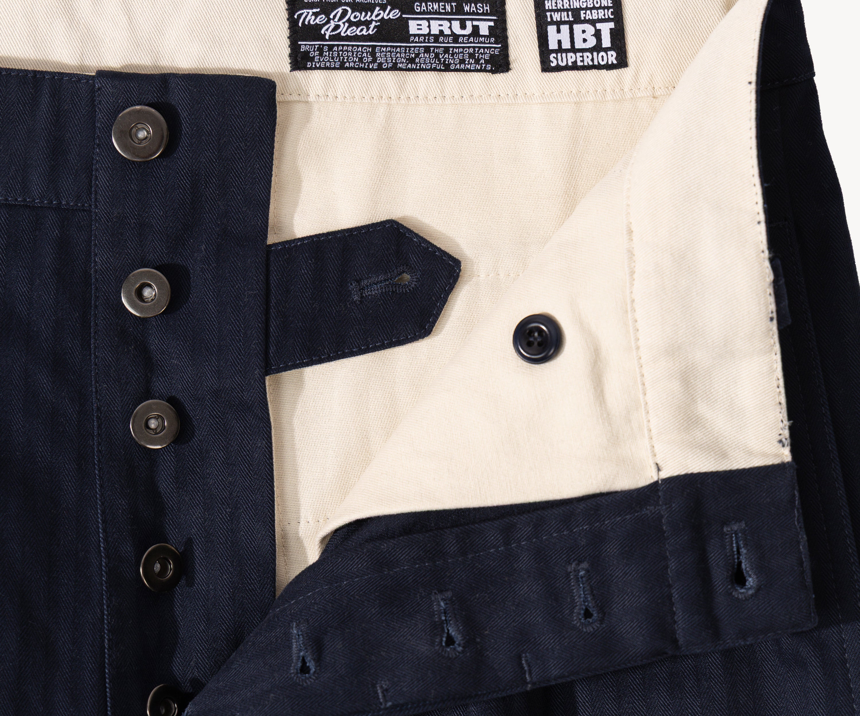 THE DOUBLE PLEAT PANTS Pants US26 / NAVY - BRUT Clothing US