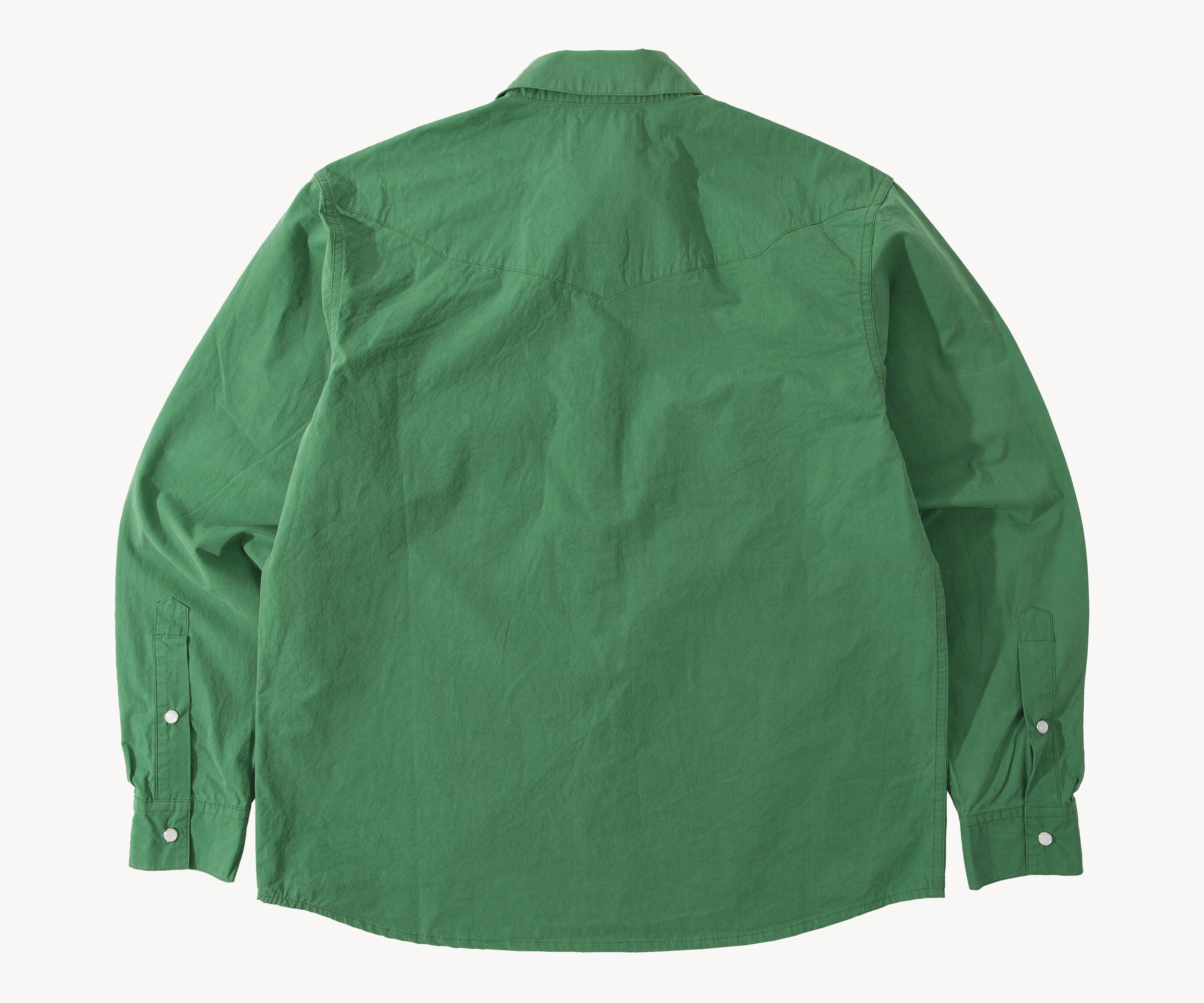 THE WESTERN POPLIN SHIRT Shirts X-SMALL / GREEN - BRUT Clothing US