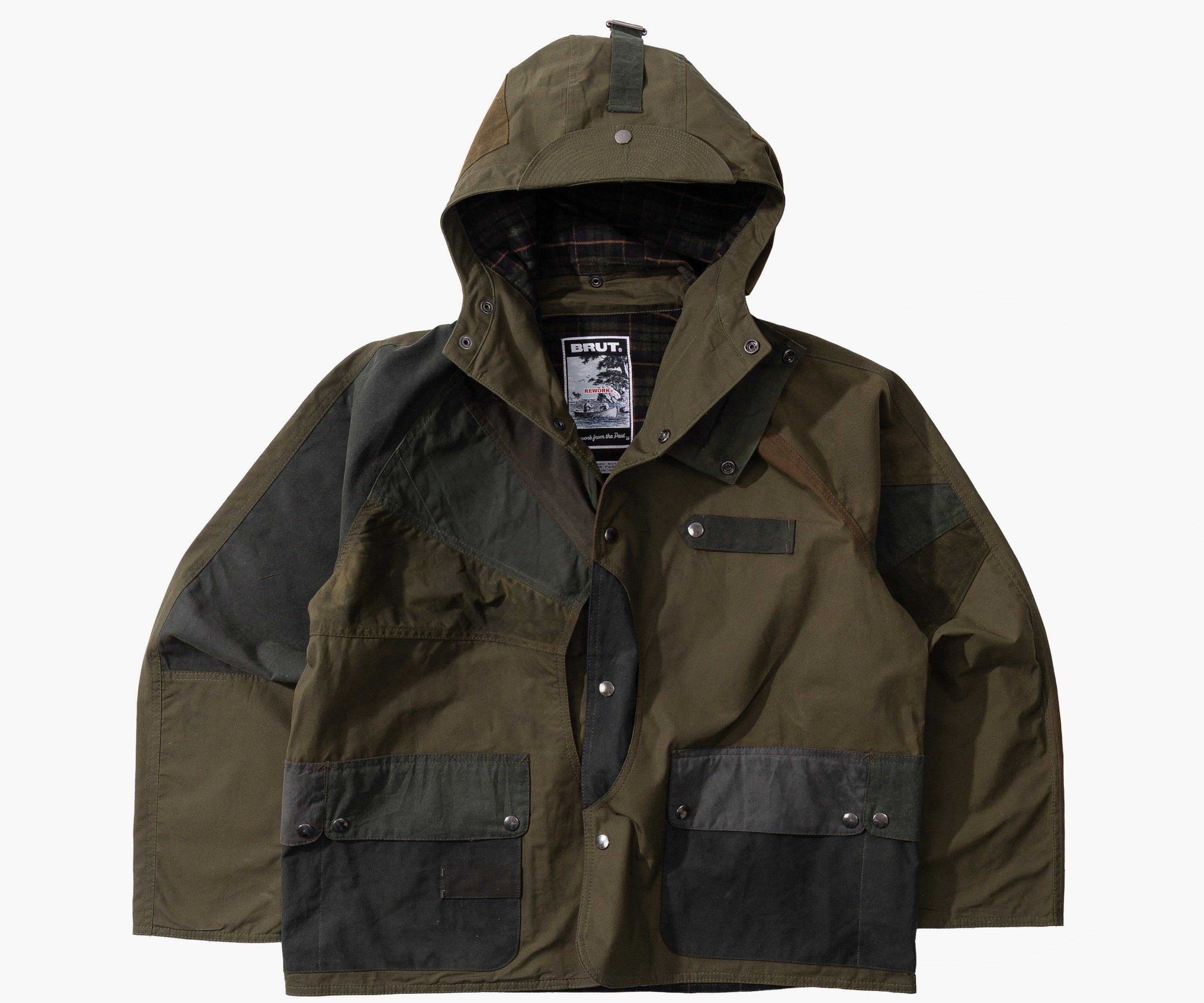 REWORK® FULLMOON WAX JACKET - N° 010 Coats & Jackets LARGE / GREEN - BRUT Clothing US