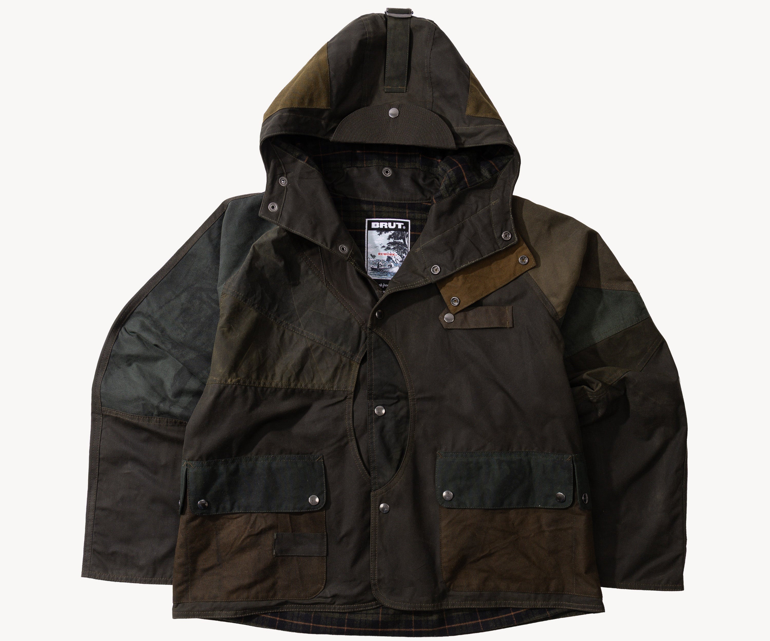 REWORK® FULLMOON WAX JACKET - N° 011 Coats & Jackets LARGE / GREEN - BRUT Clothing US