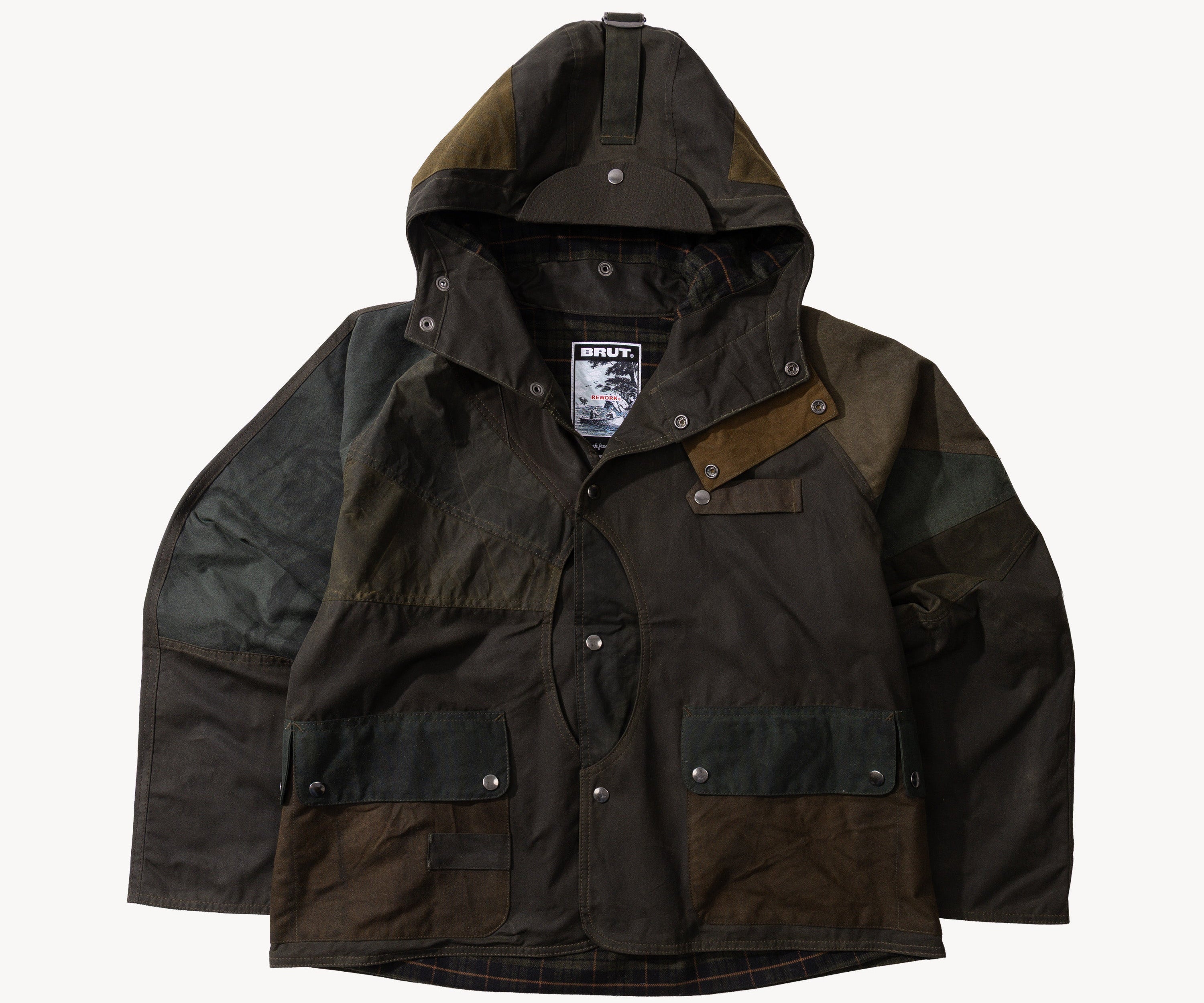 REWORK® FULLMOON WAX JACKET - N° 011 Coats & Jackets LARGE / GREEN - BRUT Clothing US