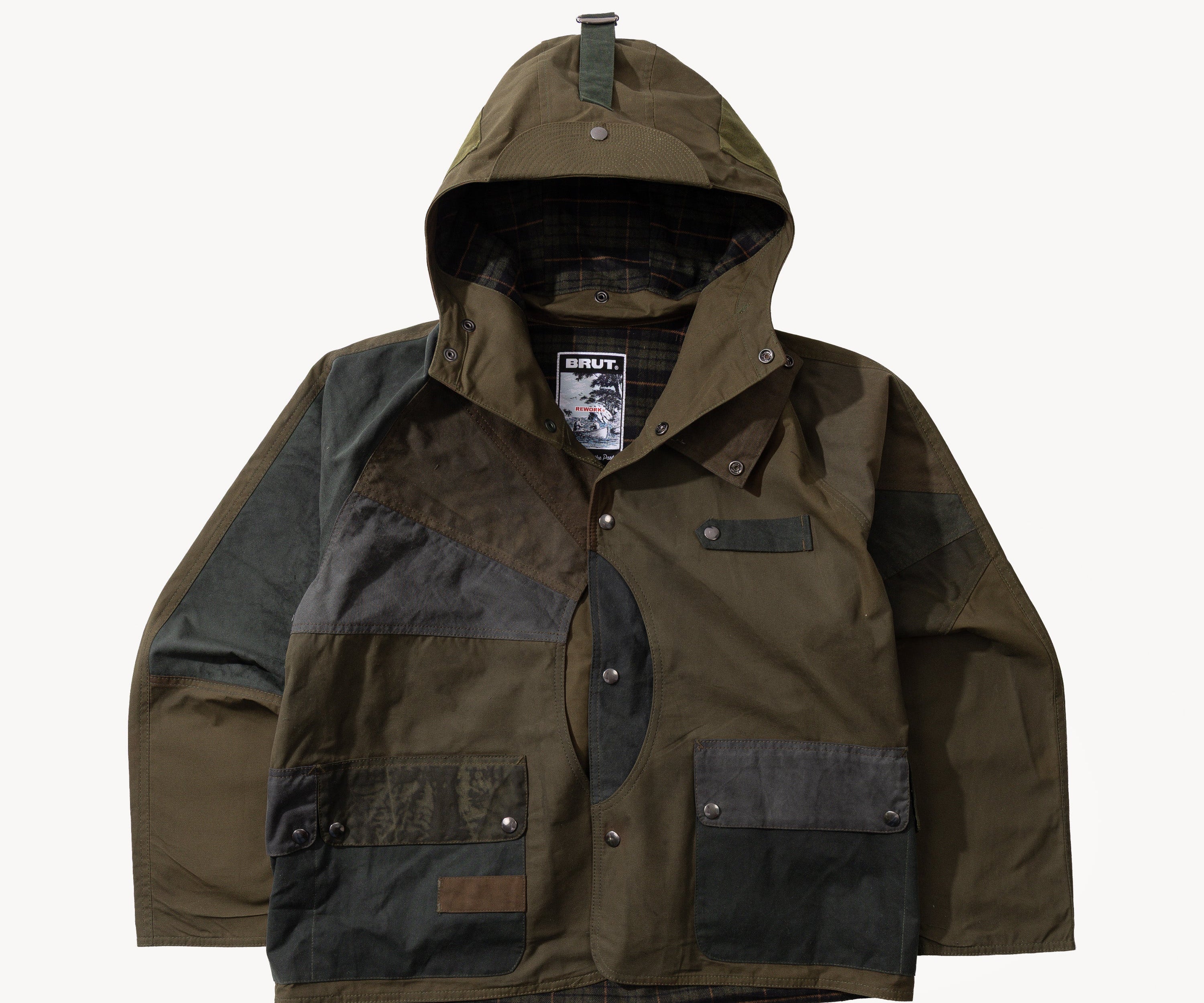 REWORK® FULLMOON WAX JACKET - N° 012 Coats & Jackets LARGE / GREEN - BRUT Clothing US