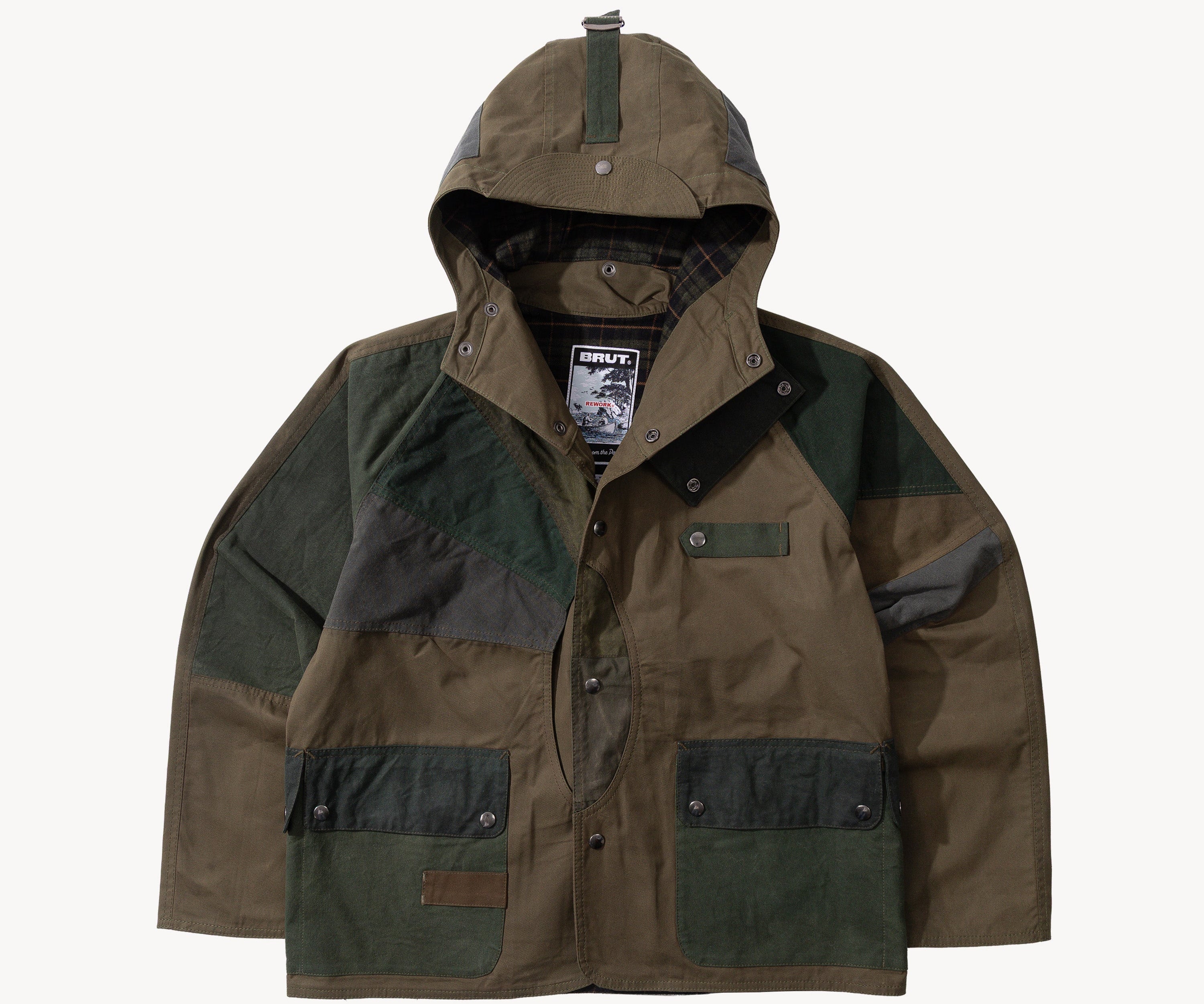 REWORK® FULLMOON WAX JACKET - N° 002 Coats & Jackets SMALL / GREEN - BRUT Clothing US
