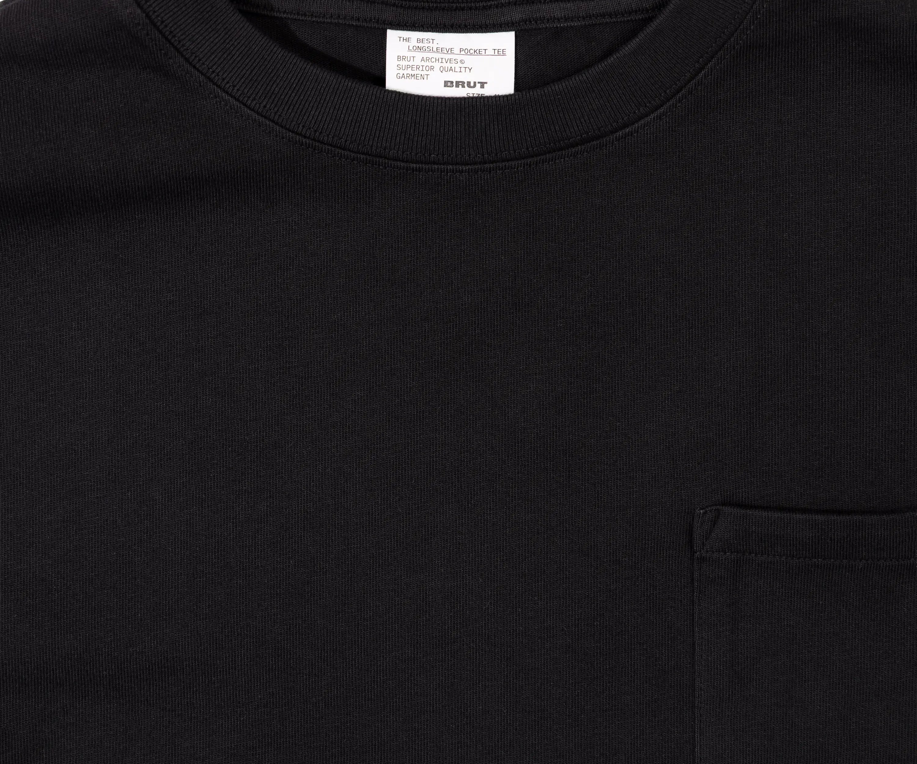THE BEST LONG-SLEEVE POCKET TEE T-Shirts X-SMALL / BLACK - BRUT Clothing US