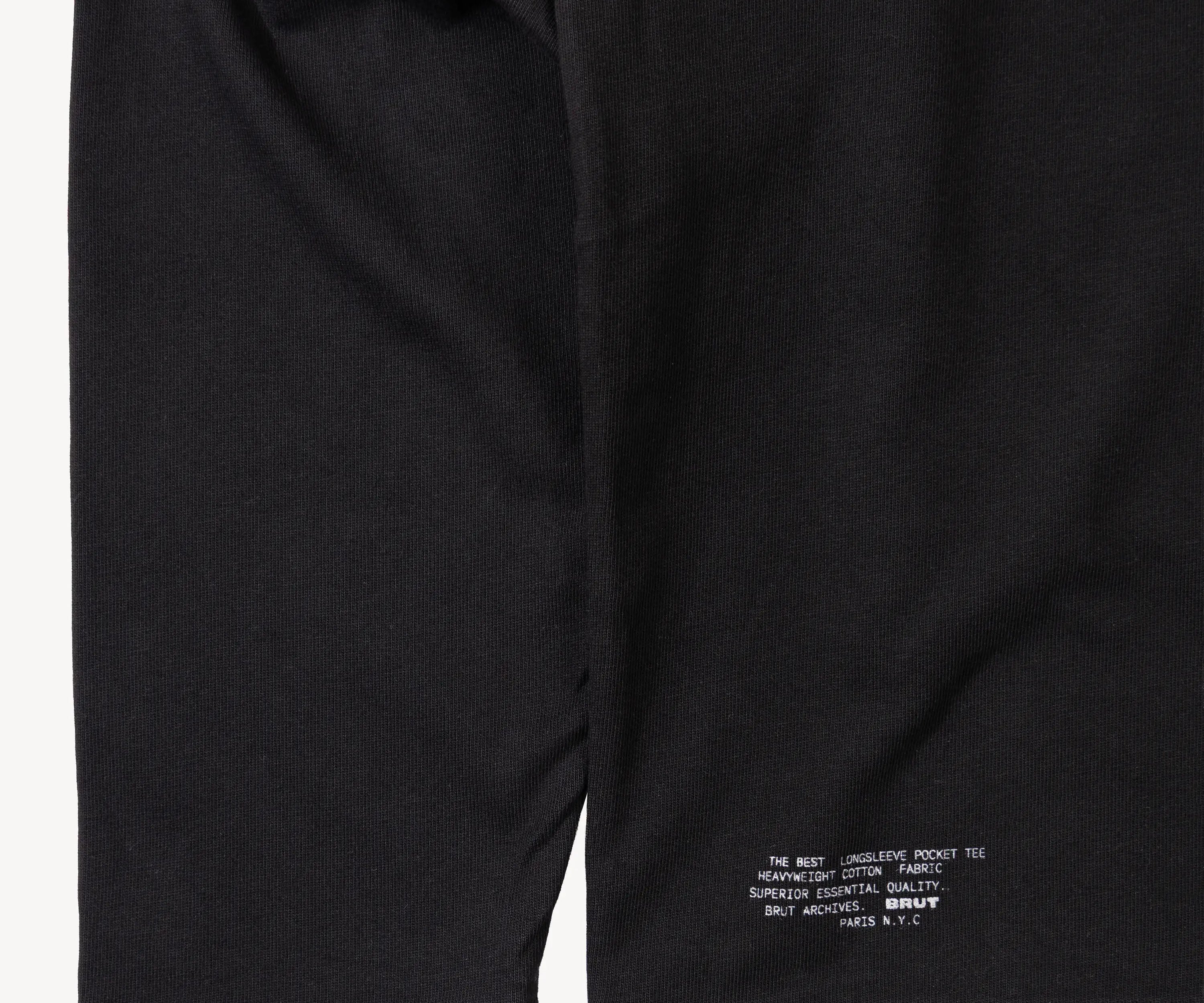 THE BEST LONG-SLEEVE POCKET TEE T-Shirts X-SMALL / BLACK - BRUT Clothing US