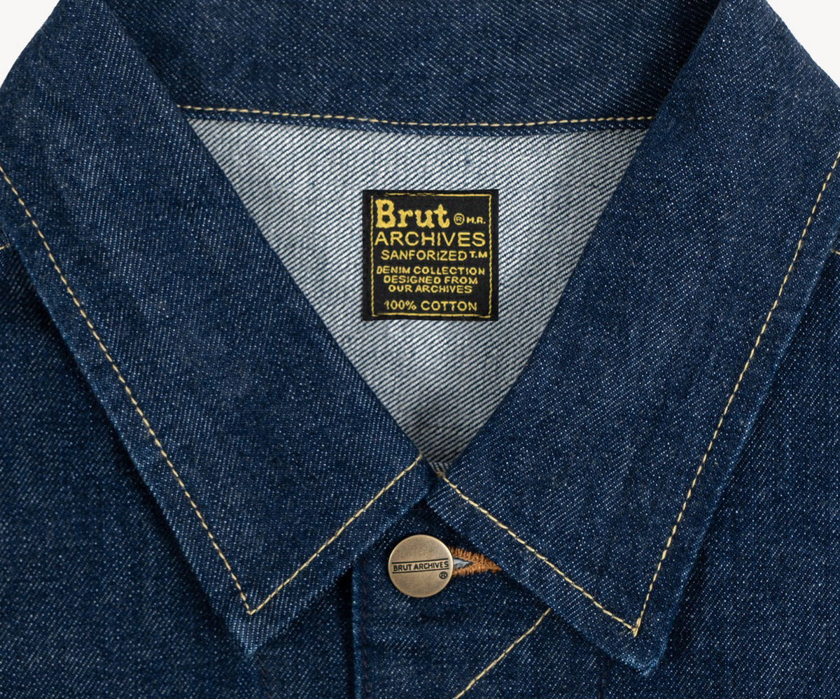 THE RIVET TRUCKER JACKET Coats & Jackets X-SMALL / RAW INDIGO - BRUT Clothing US