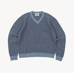 THE V-NECK SHETLAND Knitwear SMALL / MEDIUM BLUE - BRUT Clothing US