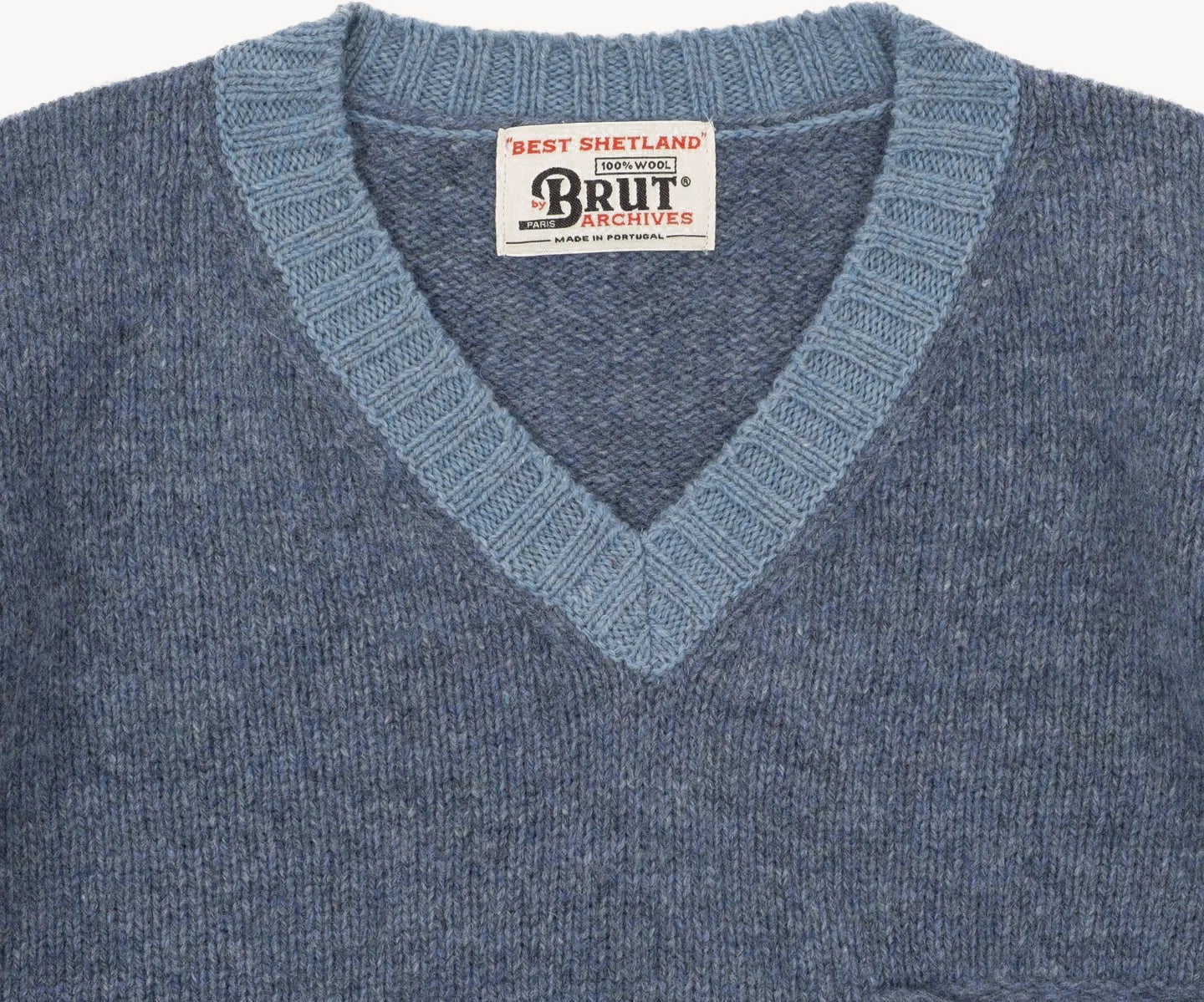 THE V-NECK SHETLAND Knitwear SMALL / MEDIUM BLUE - BRUT Clothing US