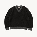 THE V-NECK SHETLAND Knitwear SMALL / DARK GREY - BRUT Clothing US